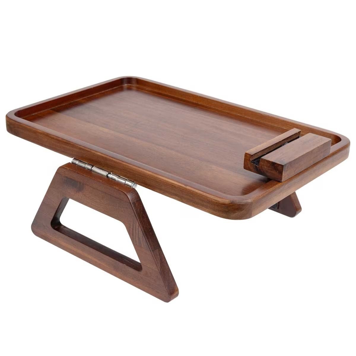 Smart Design Acacia Sofa Armrest Tray