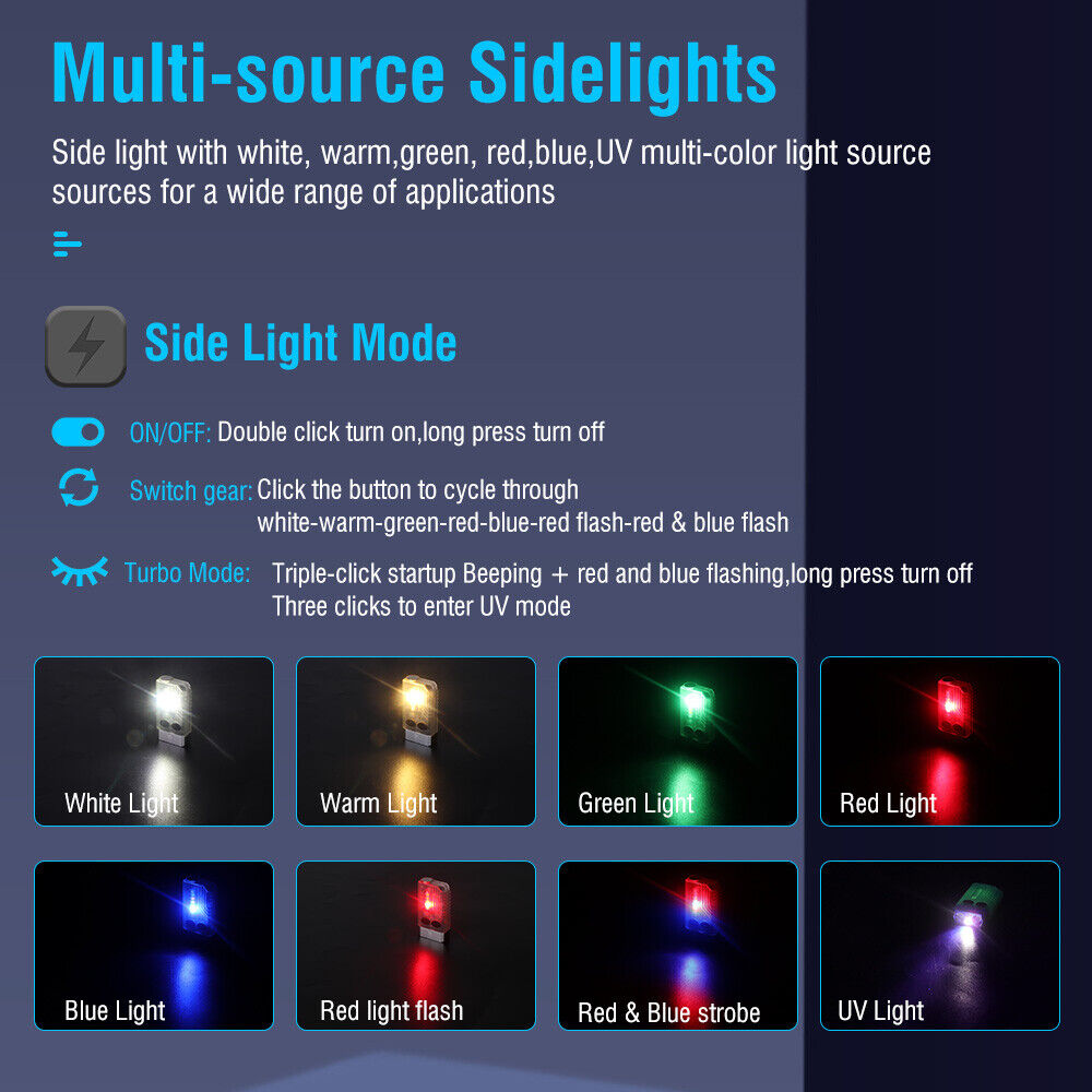 V10 LED Keychain EDC Flashlight USB Rechargeable Magnetic Torch Work Lamp