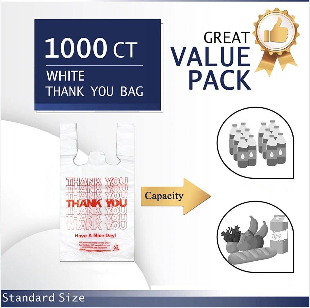 50X Plastic Shopping Bags - Reusable Recyclable Singlet Eco Grocery Carry Bag Small