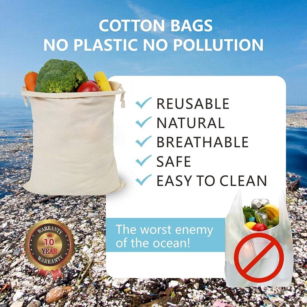 50Pcs 20X30cm Drawstring Storage Bags Calico Bags Linen Tote Gift Bag Bulk