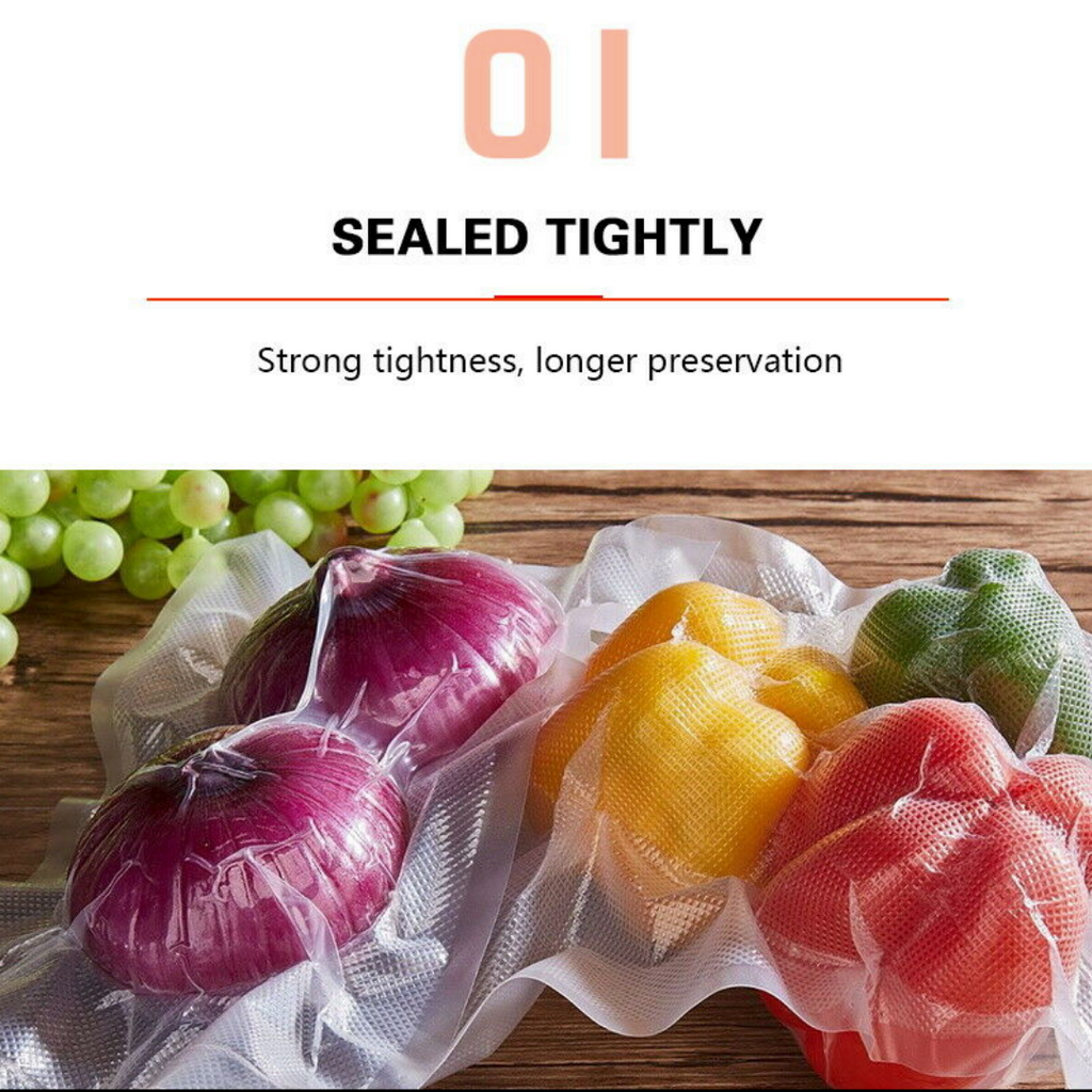 100X Vacuum Sealer Bags Precut Food Storage Saver Heat Seal Cryovac BPA-Free 20x30cm