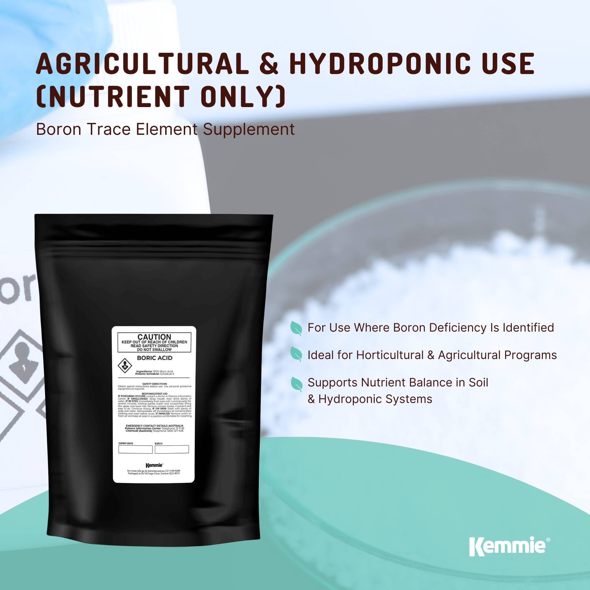 100g Boric Acid Powder 99.9% Pure - Soluble Orthoboric Acid H3BO3