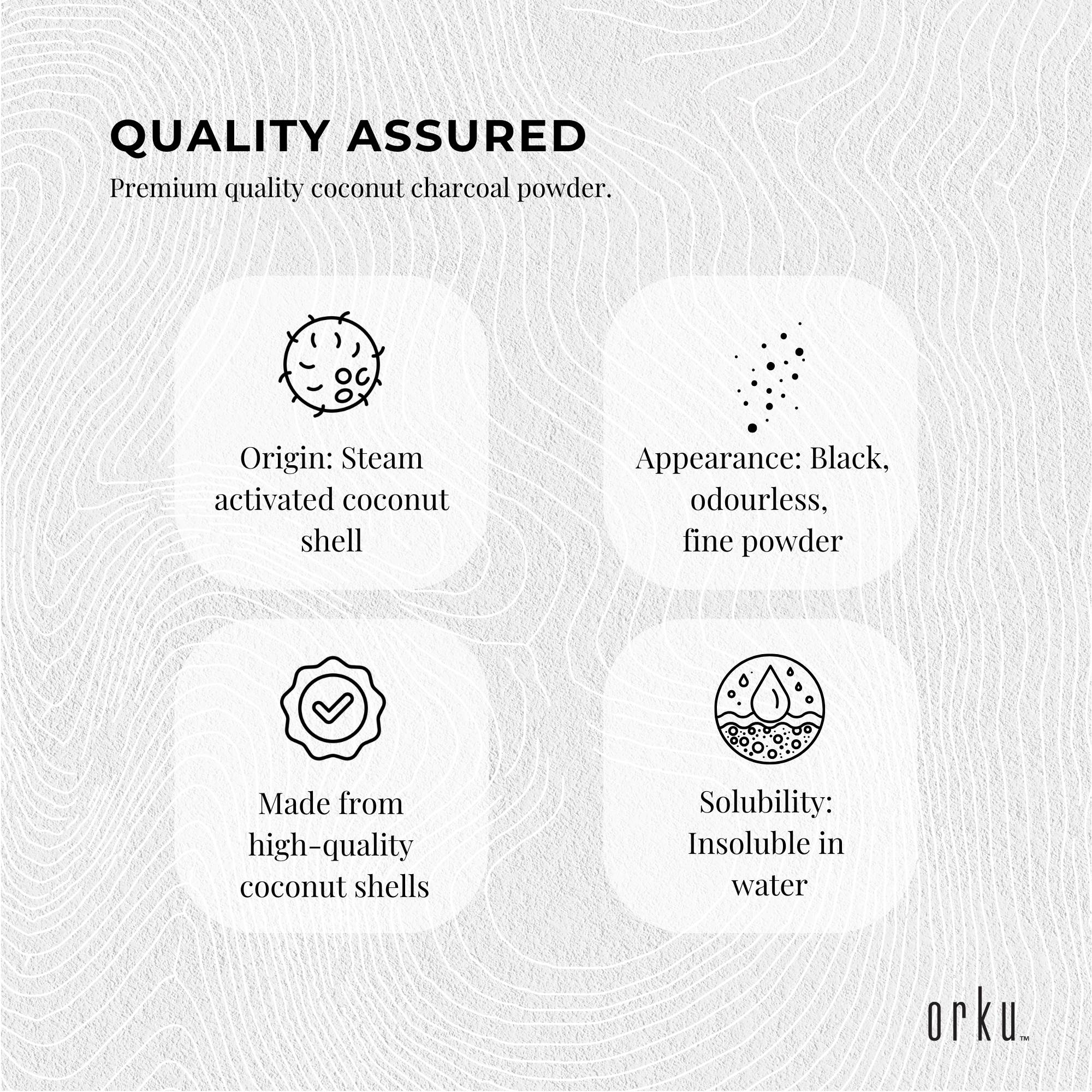 Orku 50g Activated Carbon Powder Coconut Charcoal -  Water Filtration