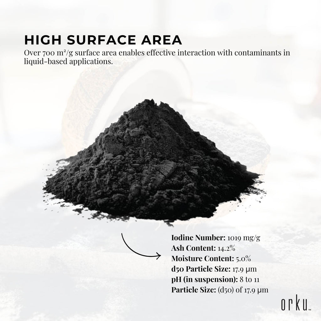 Orku 2Kg Activated Carbon Powder Coconut Charcoal - Water Filtration