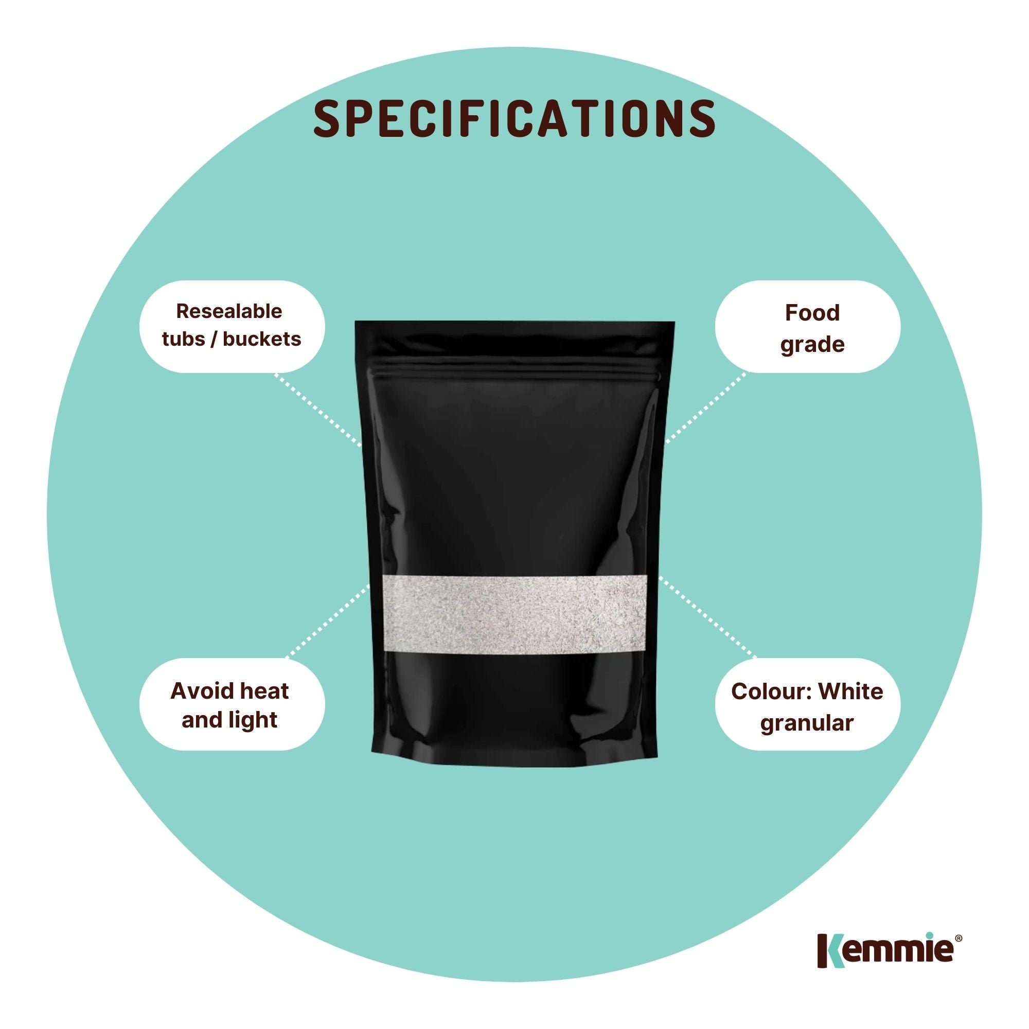 Kemmie 50g Potassium Sorbate Food Grade Granules Preservative E202 Cosmetic Brew