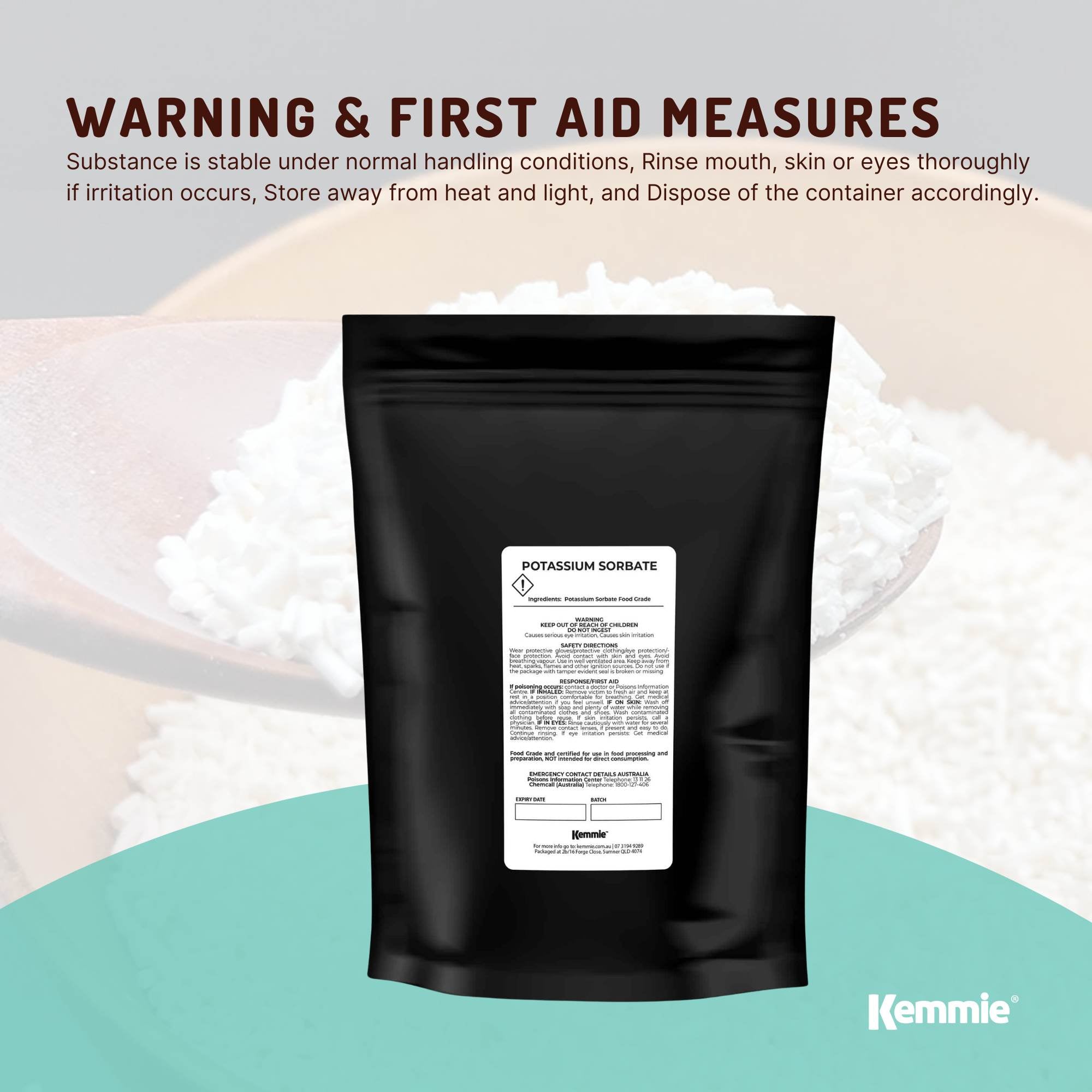 Kemmie 400g Potassium Sorbate Food Grade Granules Preservative E202 Cosmetic