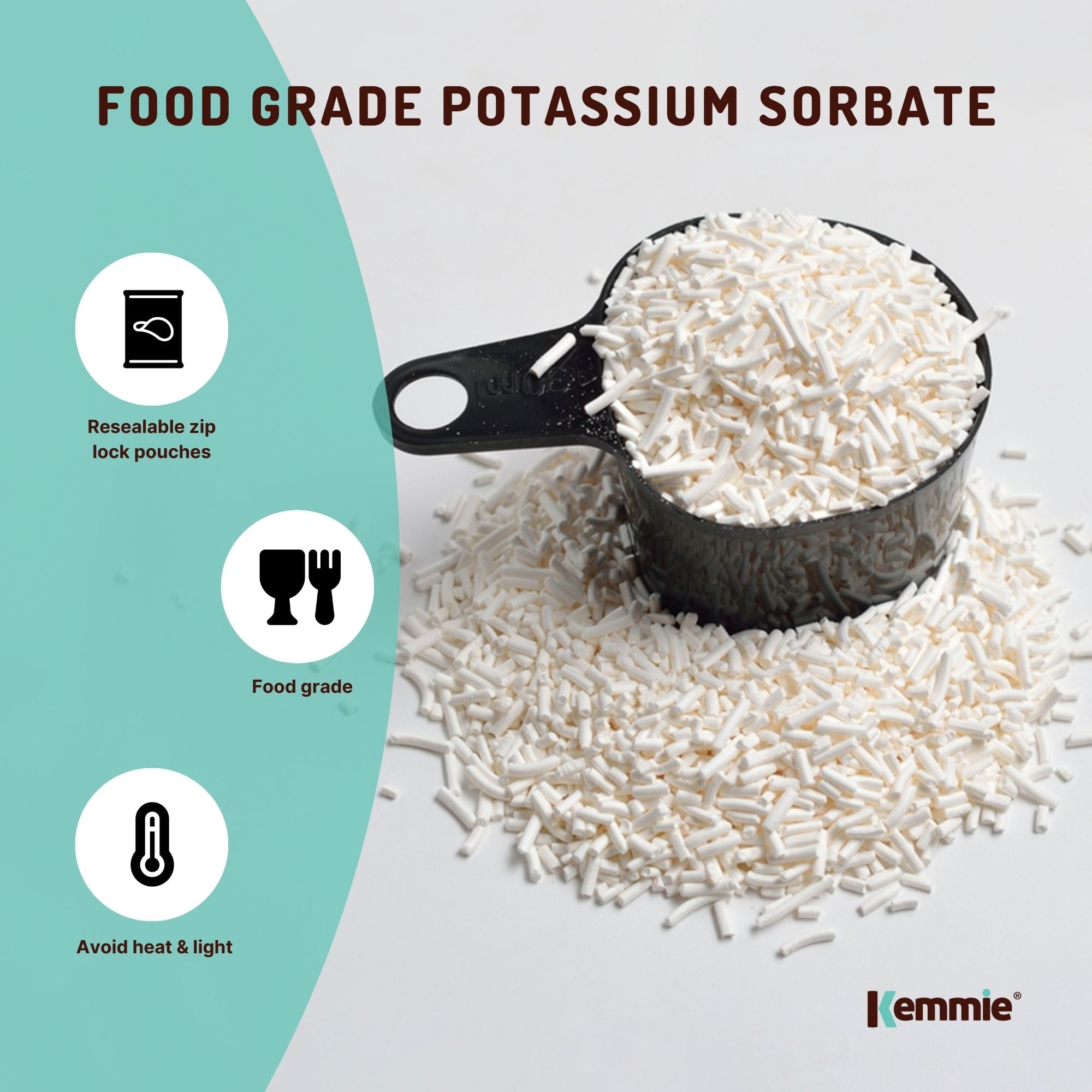 Kemmie 1Kg Potassium Sorbate Food Grade Granules Preservative E202 Cosmetic