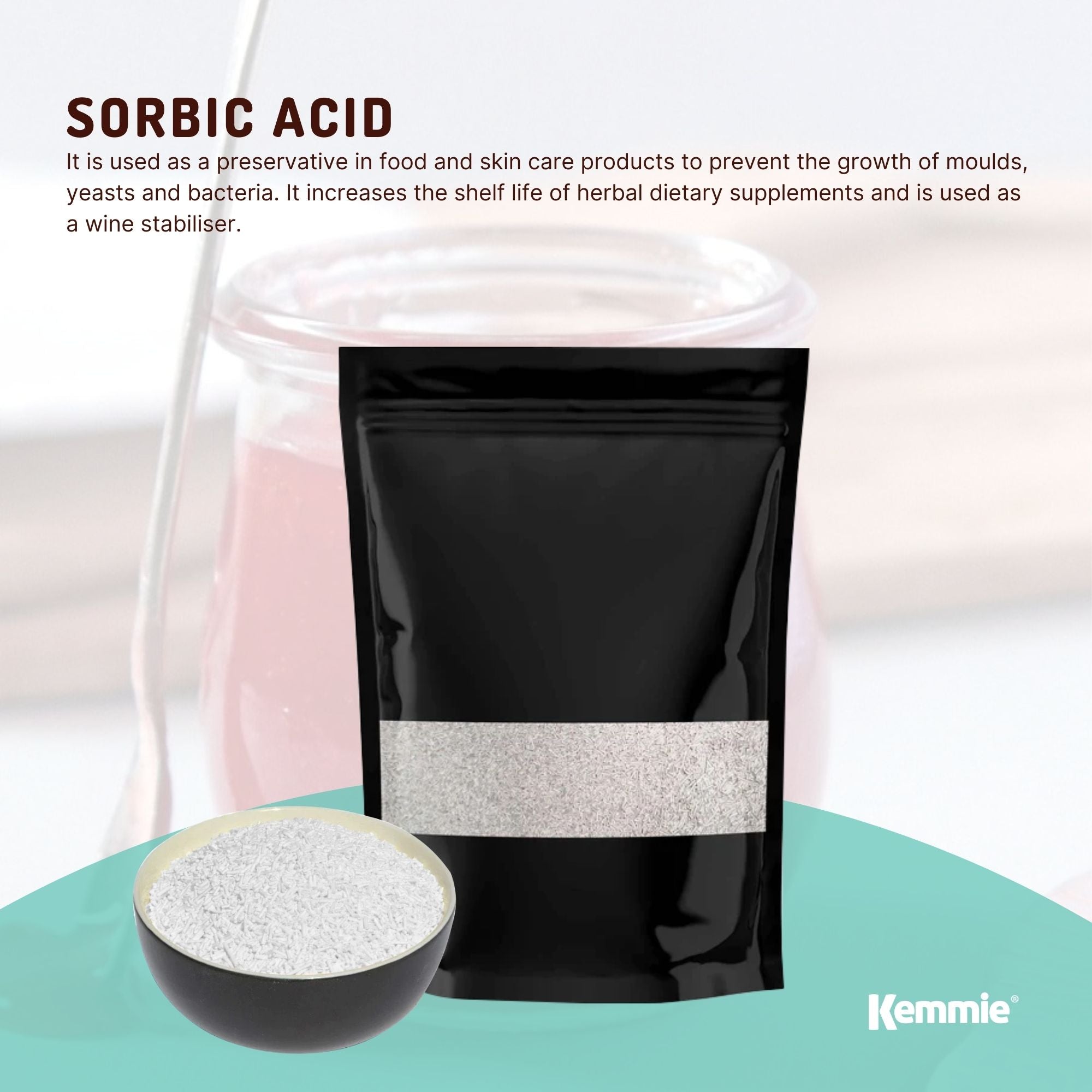 Kemmie 1Kg Potassium Sorbate Food Grade Granules Preservative E202 Cosmetic