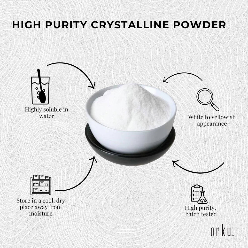 Orku 400g Sodium Ascorbate - High Purity Soluble Crystalline Powder Ingredient