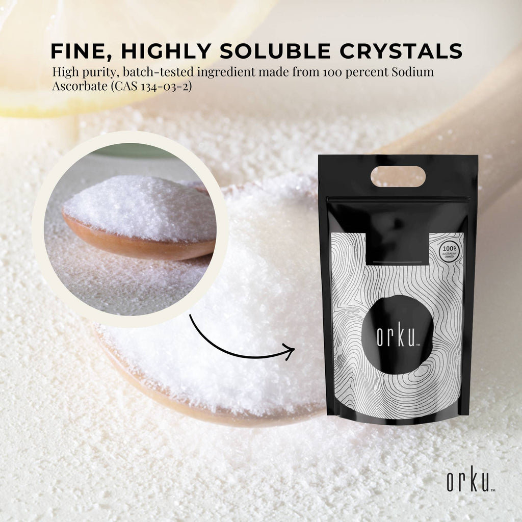 Orku 5kg Sodium Ascorbate - High Purity Soluble Crystalline Powder Ingredient