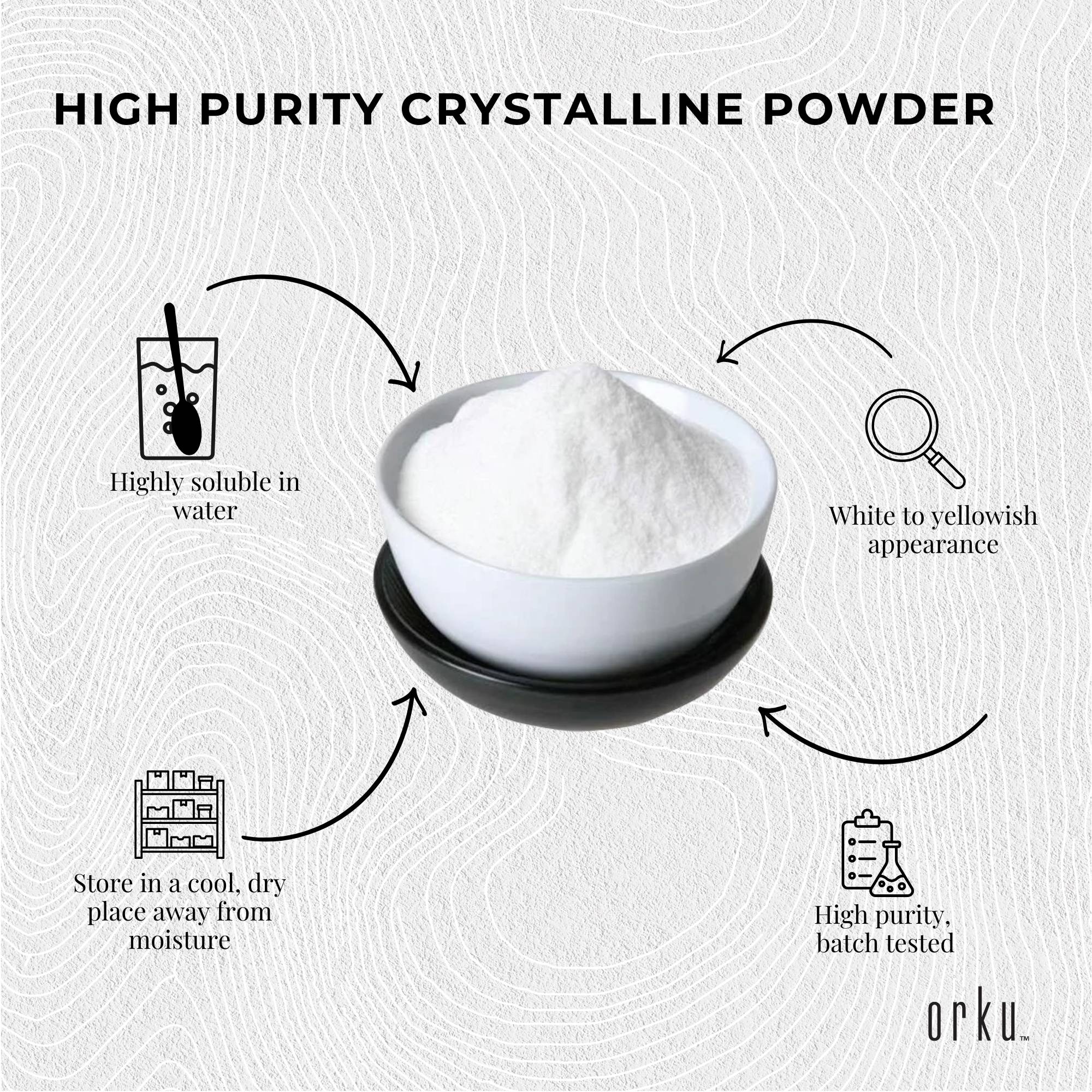 Orku 10Kg Sodium Ascorbate - High Purity Soluble Crystalline Powder Ingredient