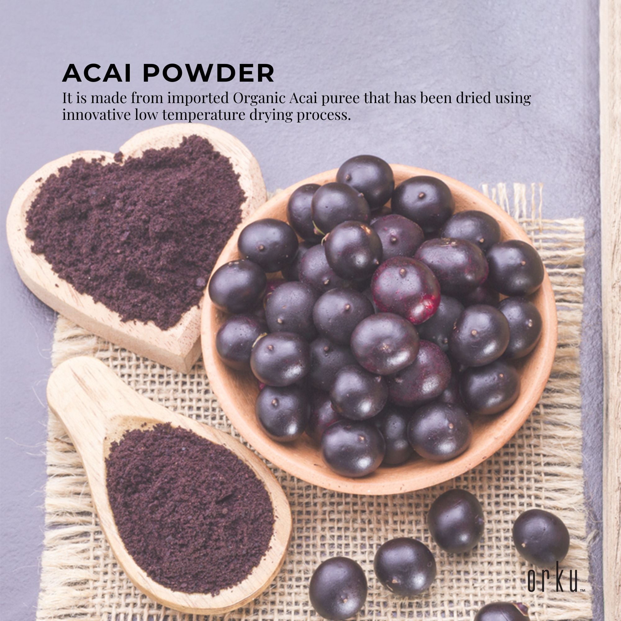 100g Acai Powder 100% Organic - Superfood Amazon Berries