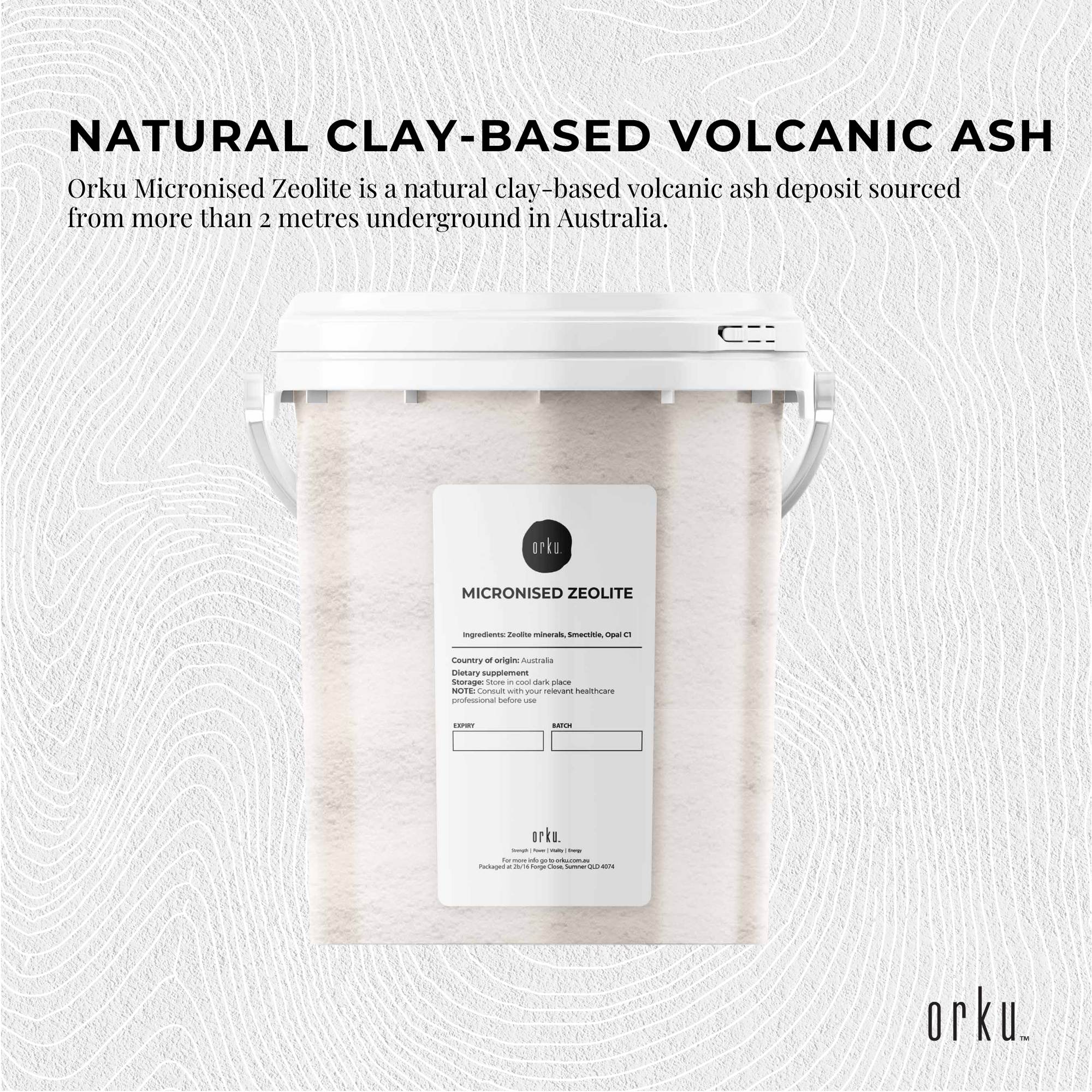 800g Pure Micronised Zeolite Powder Mineral Tub - Micronized Volcamin