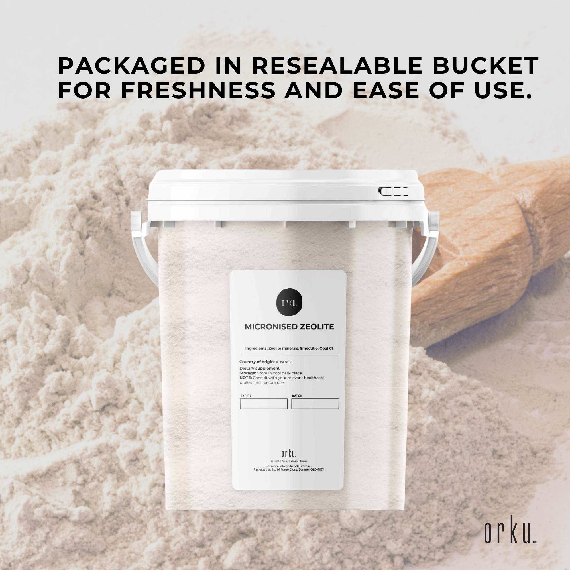 800g Pure Micronised Zeolite Powder Mineral Tub - Micronized Volcamin