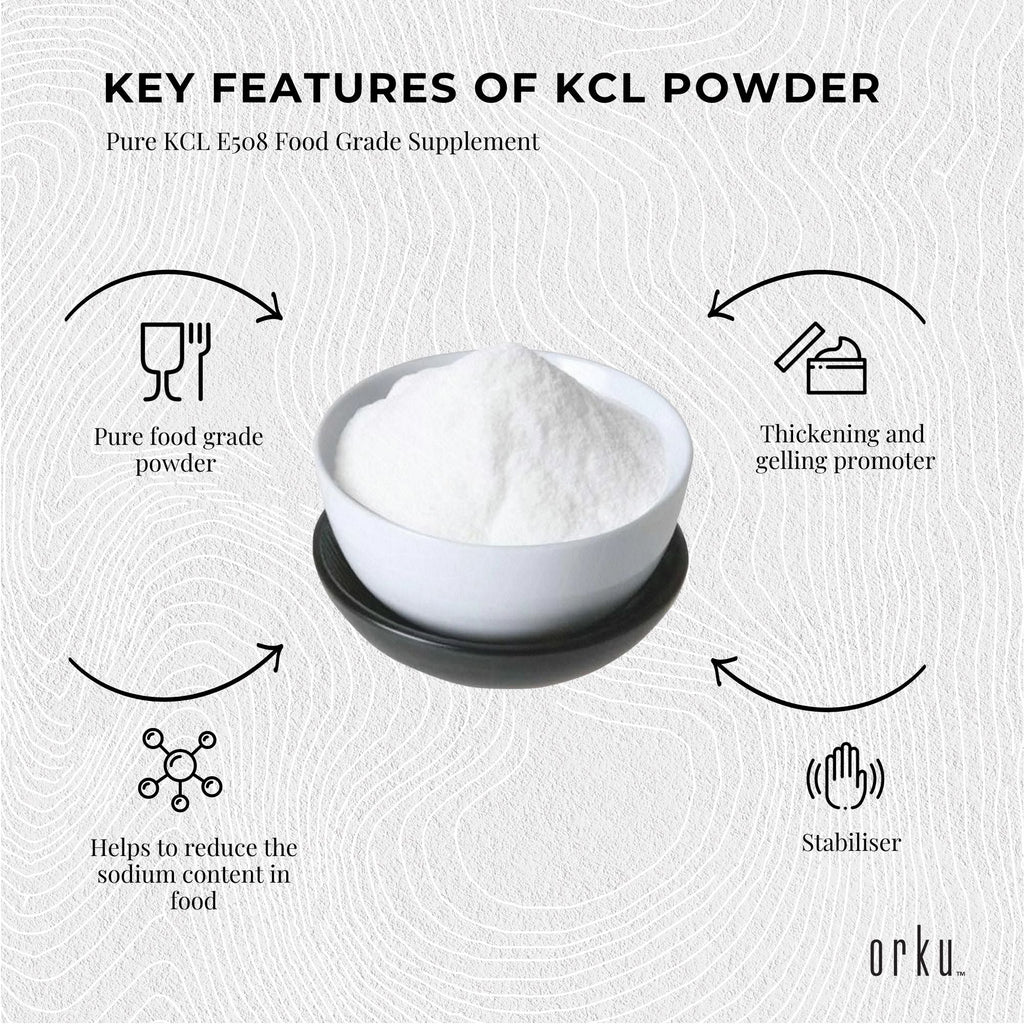 400g Potassium Chloride Powder - Pure E508 Food Grade Salt Substitute Replacer