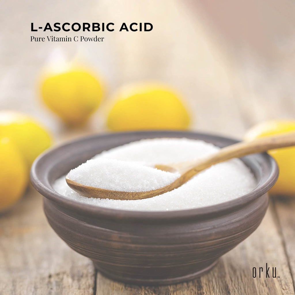 Orku 2Kg Vitamin C Powder Pure L-Ascorbic Acid - USP Grade Non-GMO