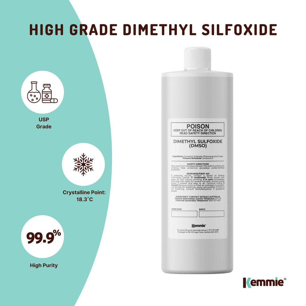 Kemmie 1L DMSO Liquid 99.9% Pure -  High Purity Dimethyl Sulfoxide Solvent