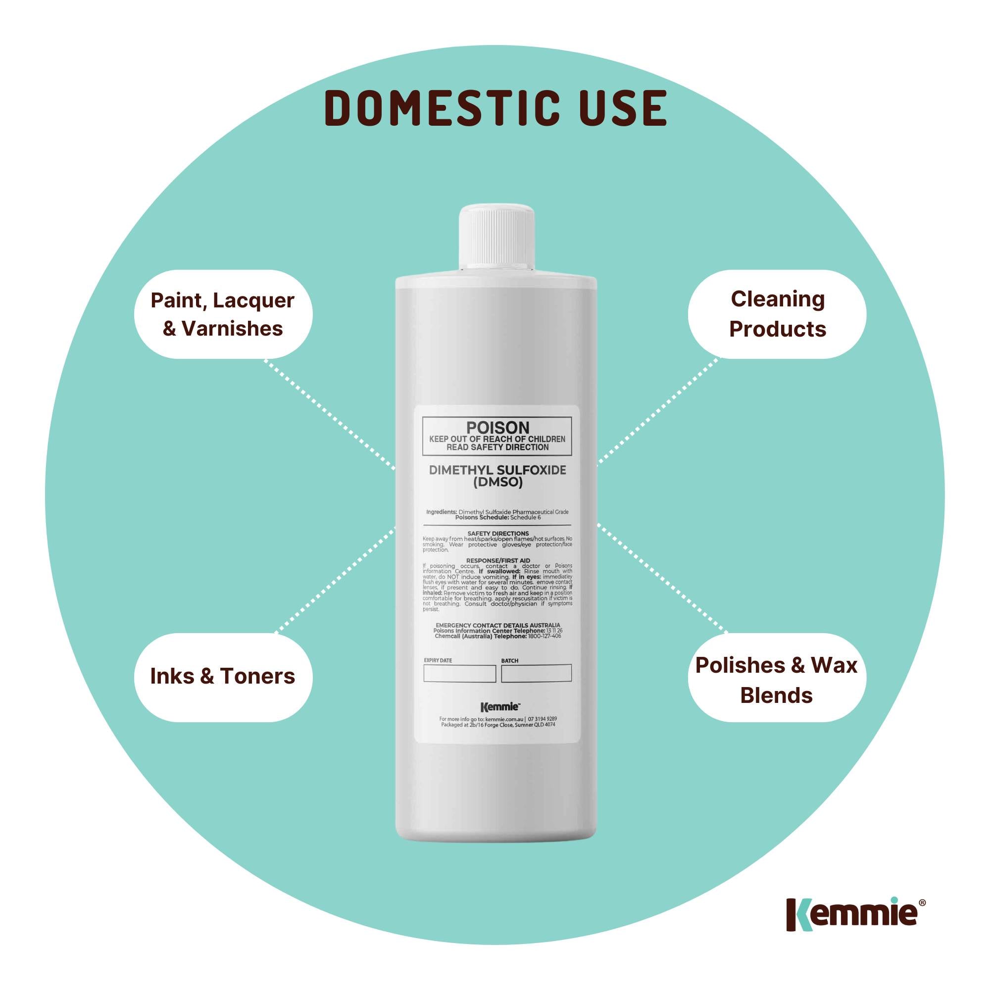 Kemmie 1L DMSO Liquid 99.9% Pure -  High Purity Dimethyl Sulfoxide Solvent