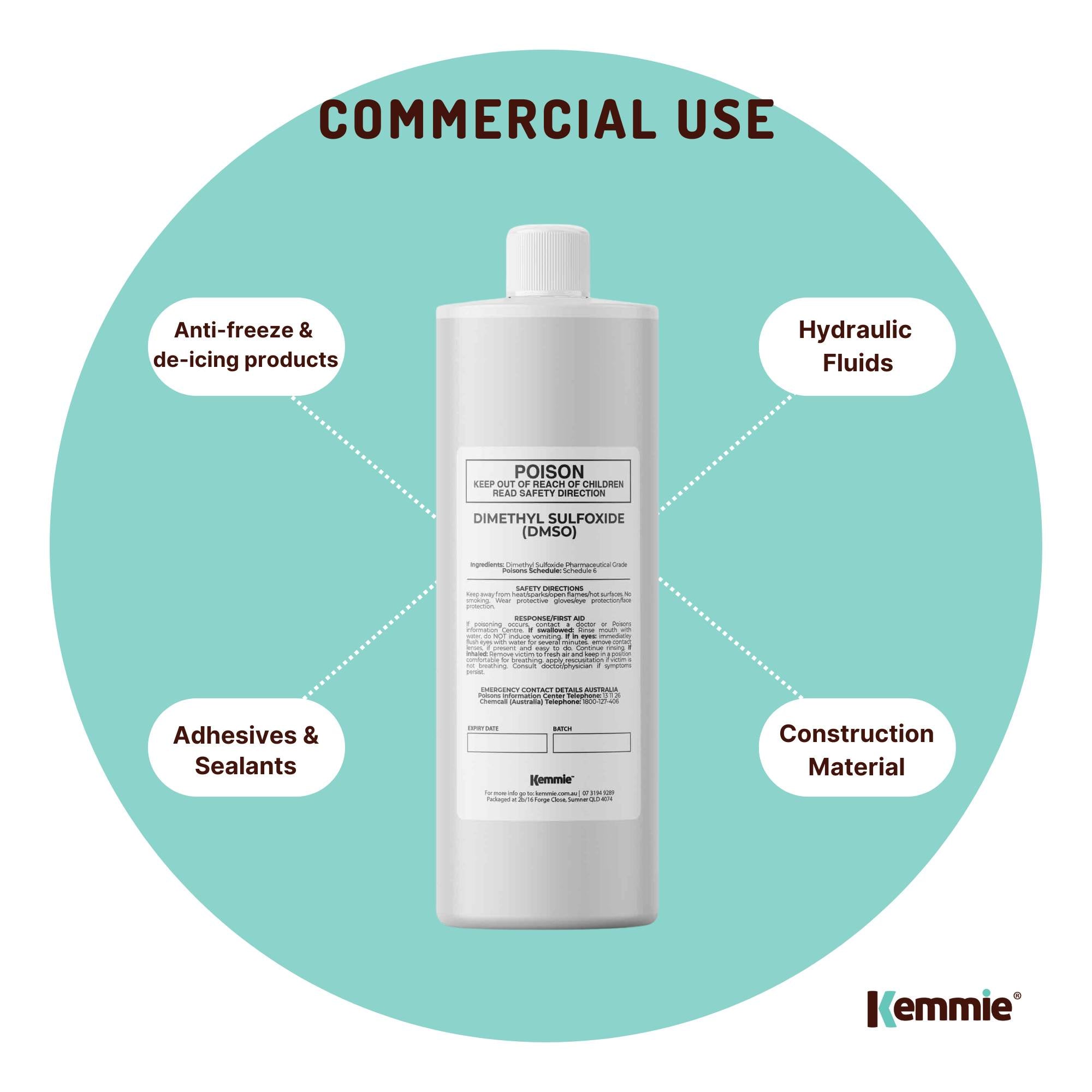 Kemmie 1L DMSO Liquid 99.9% Pure -  High Purity Dimethyl Sulfoxide Solvent