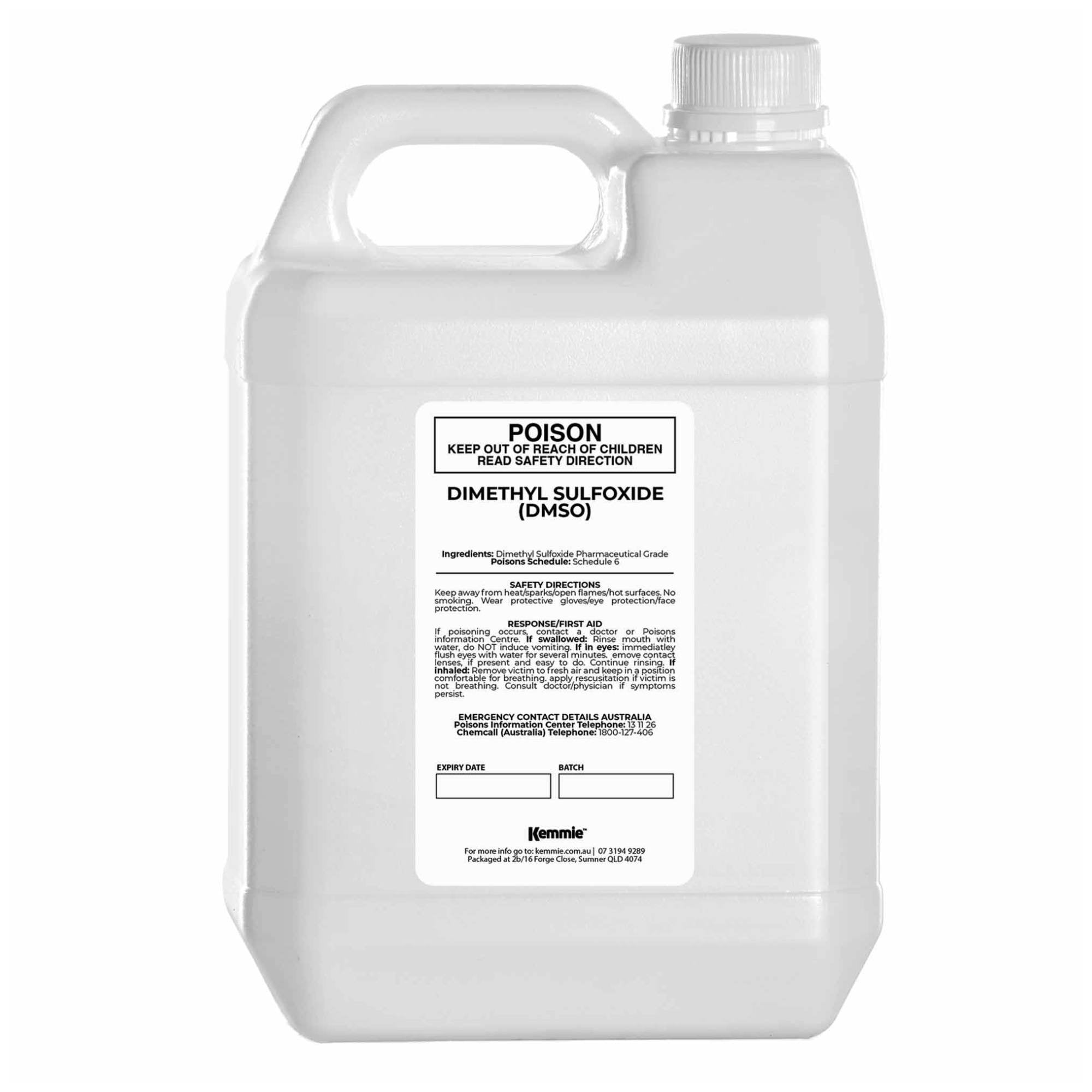 Kemmie 5L DMSO Liquid 99.9% Pure -  High Purity Dimethyl Sulfoxide Solvent Bulk