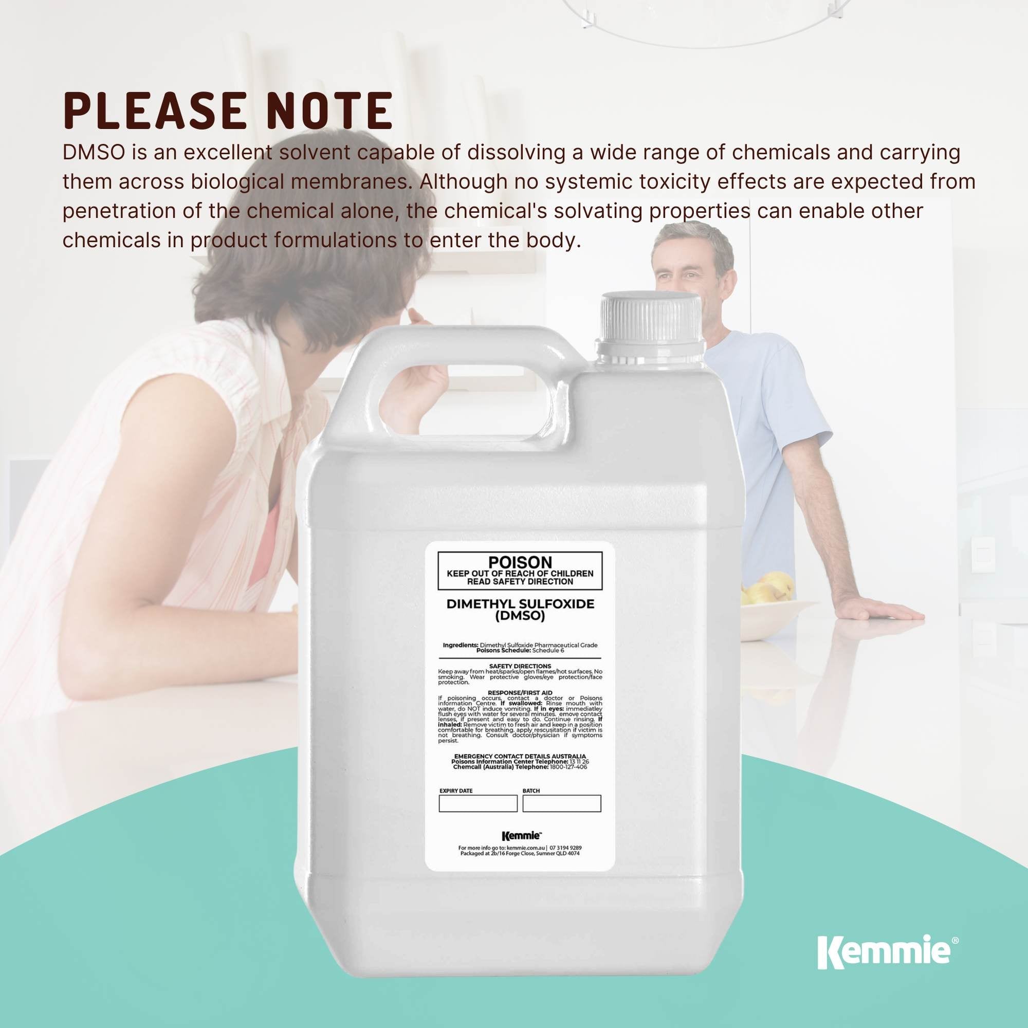 Kemmie 5L DMSO Liquid 99.9% Pure -  High Purity Dimethyl Sulfoxide Solvent Bulk