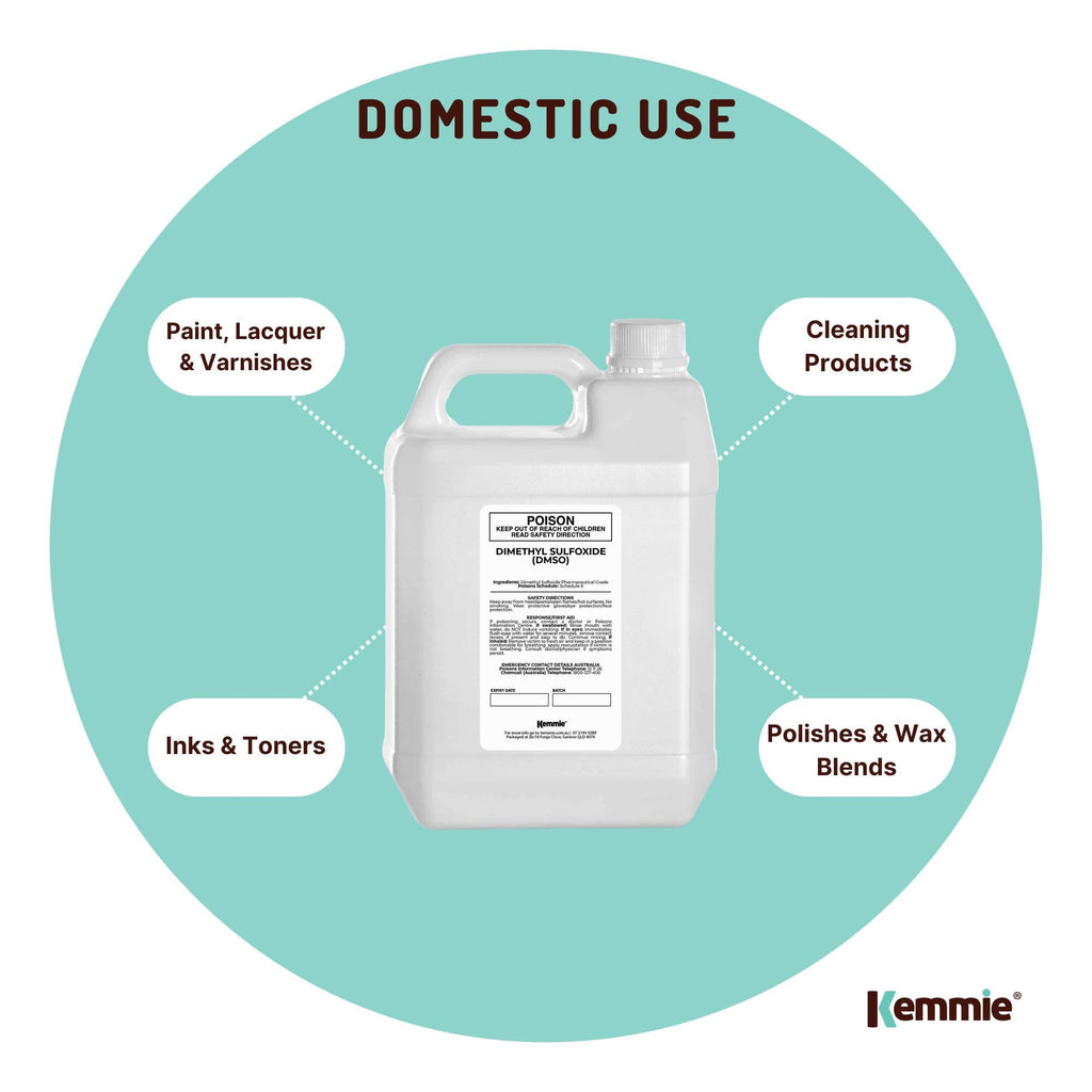 Kemmie 5L DMSO Liquid 99.9% Pure -  High Purity Dimethyl Sulfoxide Solvent Bulk