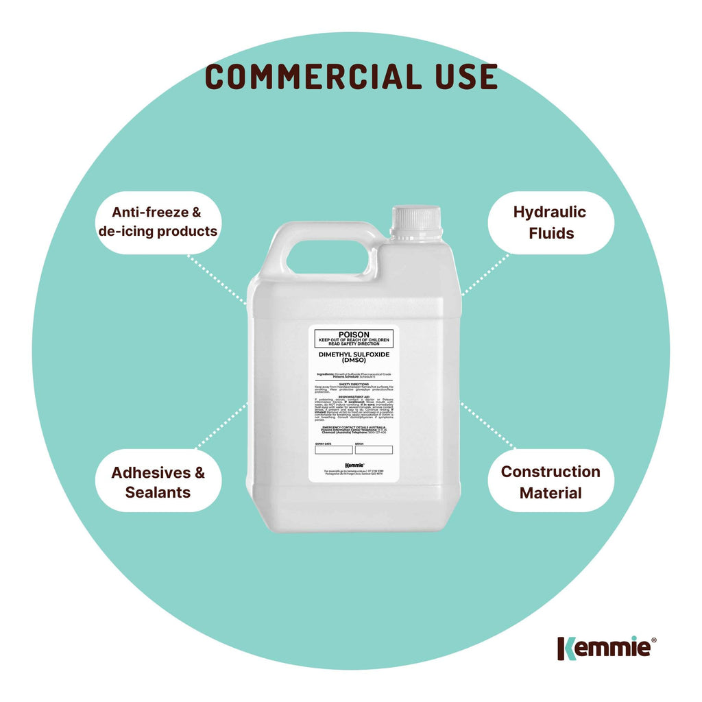 Kemmie 5L DMSO Liquid 99.9% Pure -  High Purity Dimethyl Sulfoxide Solvent Bulk
