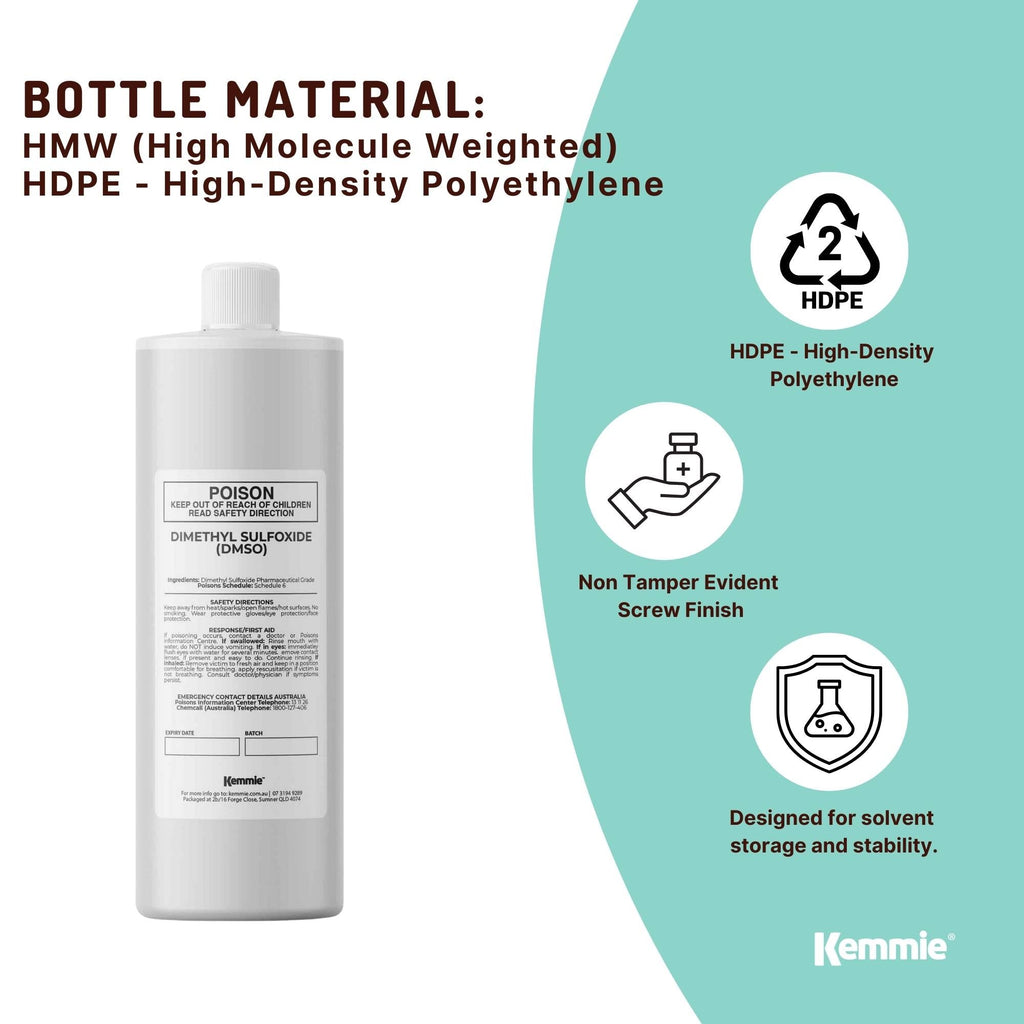 Kemmie 500ml DMSO Liquid 99.9% Pure -  High Purity Dimethyl Sulfoxide Solvent