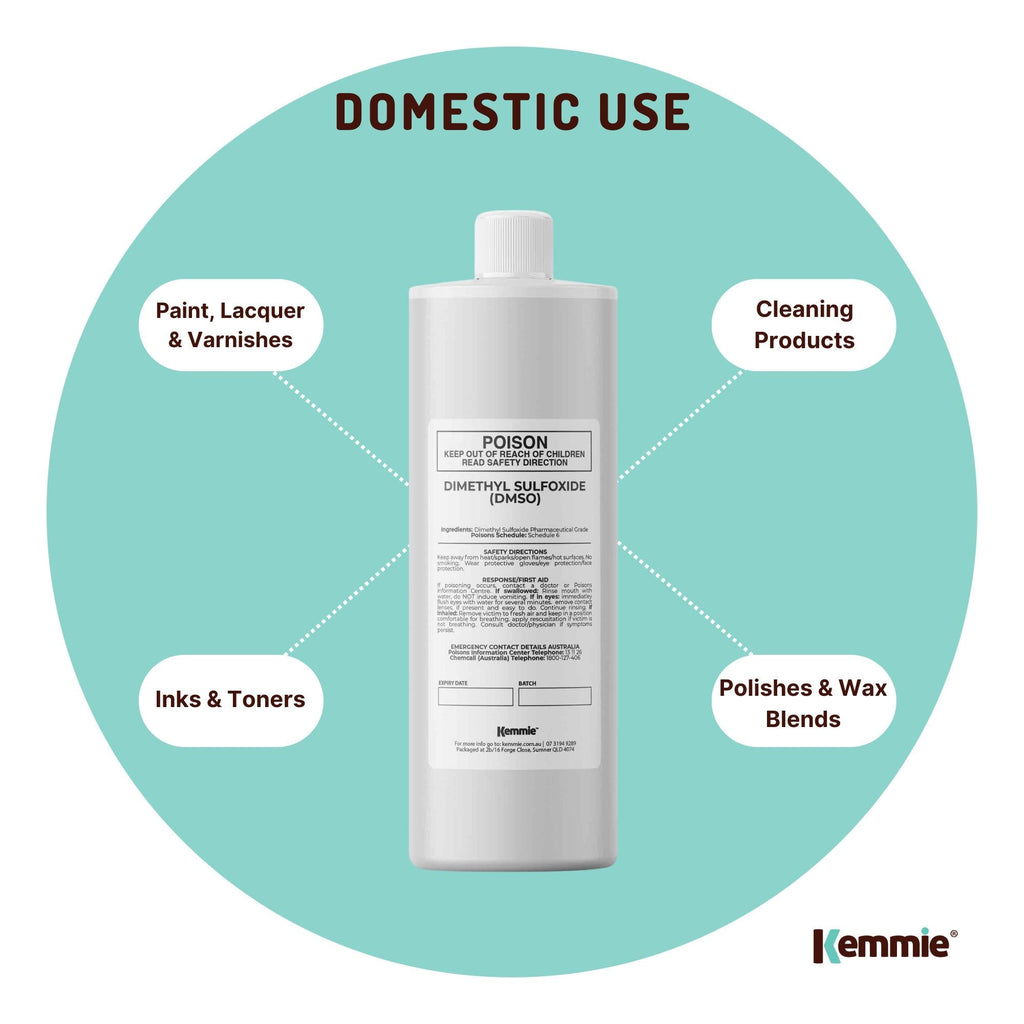 Kemmie 250ml DMSO Liquid 99.9% Pure -  High Purity Dimethyl Sulfoxide Solvent