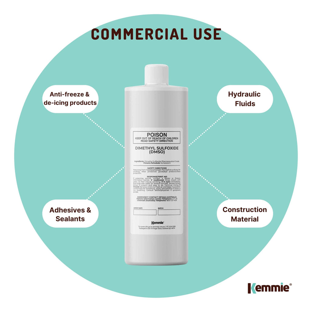 Kemmie 250ml DMSO Liquid 99.9% Pure -  High Purity Dimethyl Sulfoxide Solvent