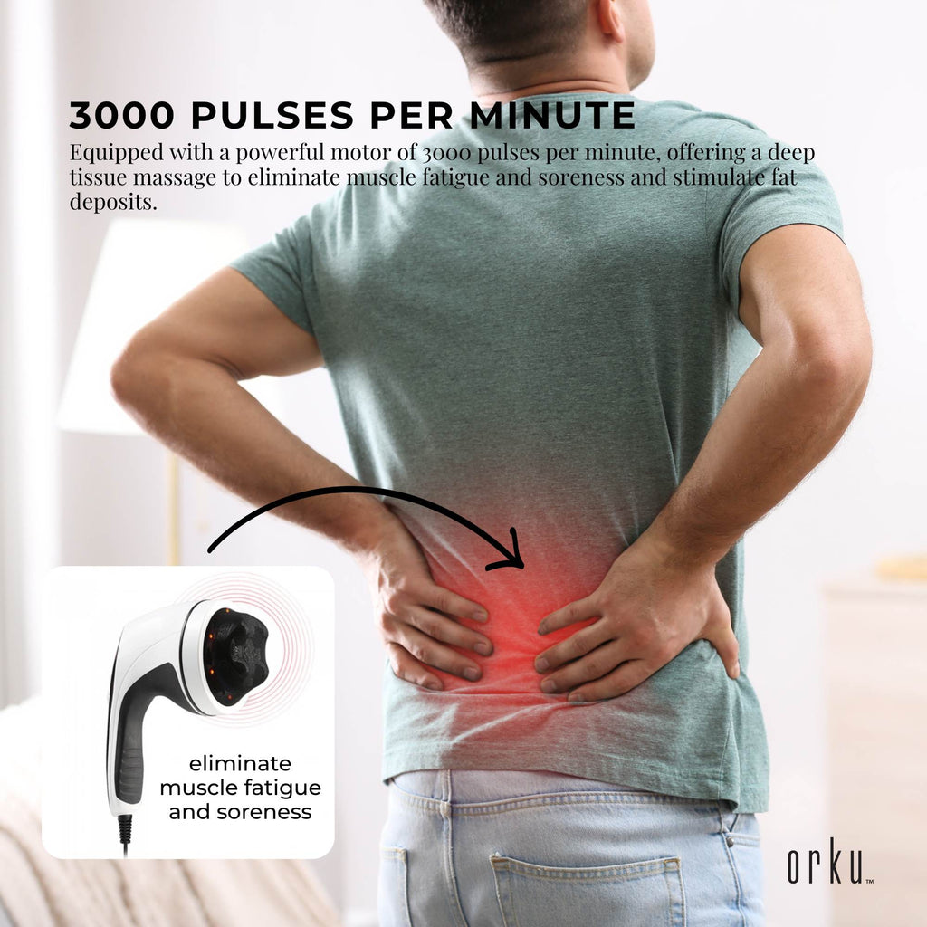 Full Body Vibration Handheld Massager - 4 Massage Heads Neck Shoulders Back Legs