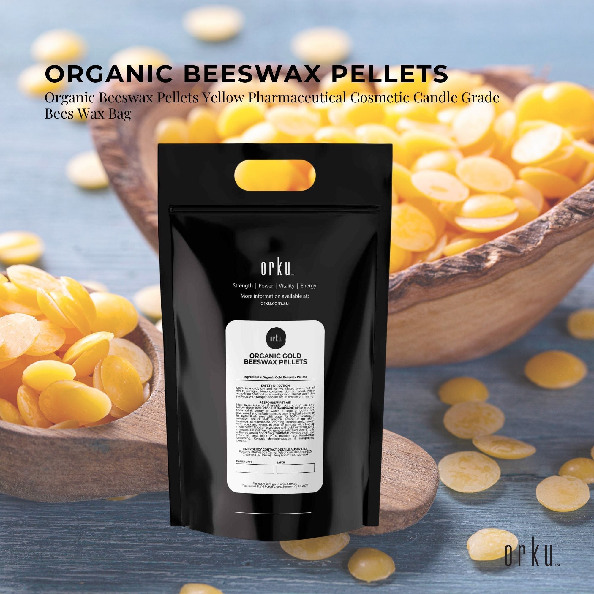 5kg Orku Organic Beeswax Pellets Yellow - Cosmetic Grade Quality Pure Bees Wax