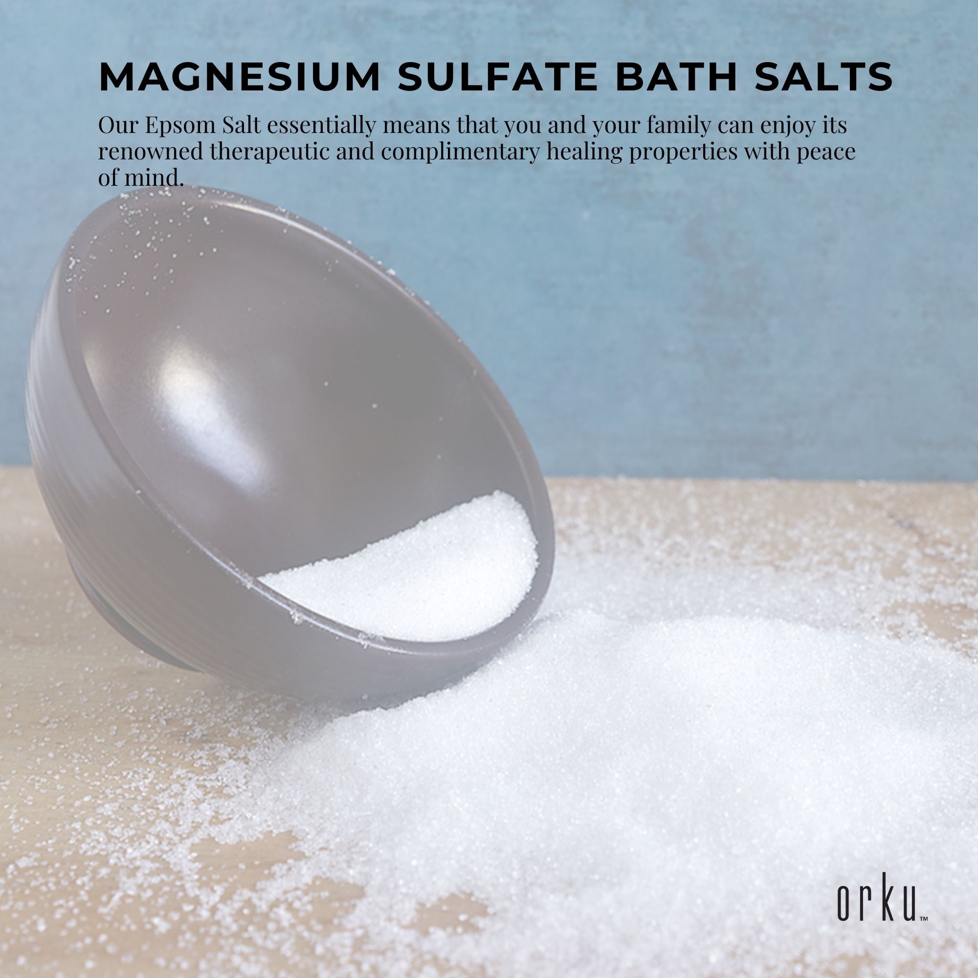 Orku 100g Epsom Salt - USP Grade Magnesium Sulfate Body Bath Salts