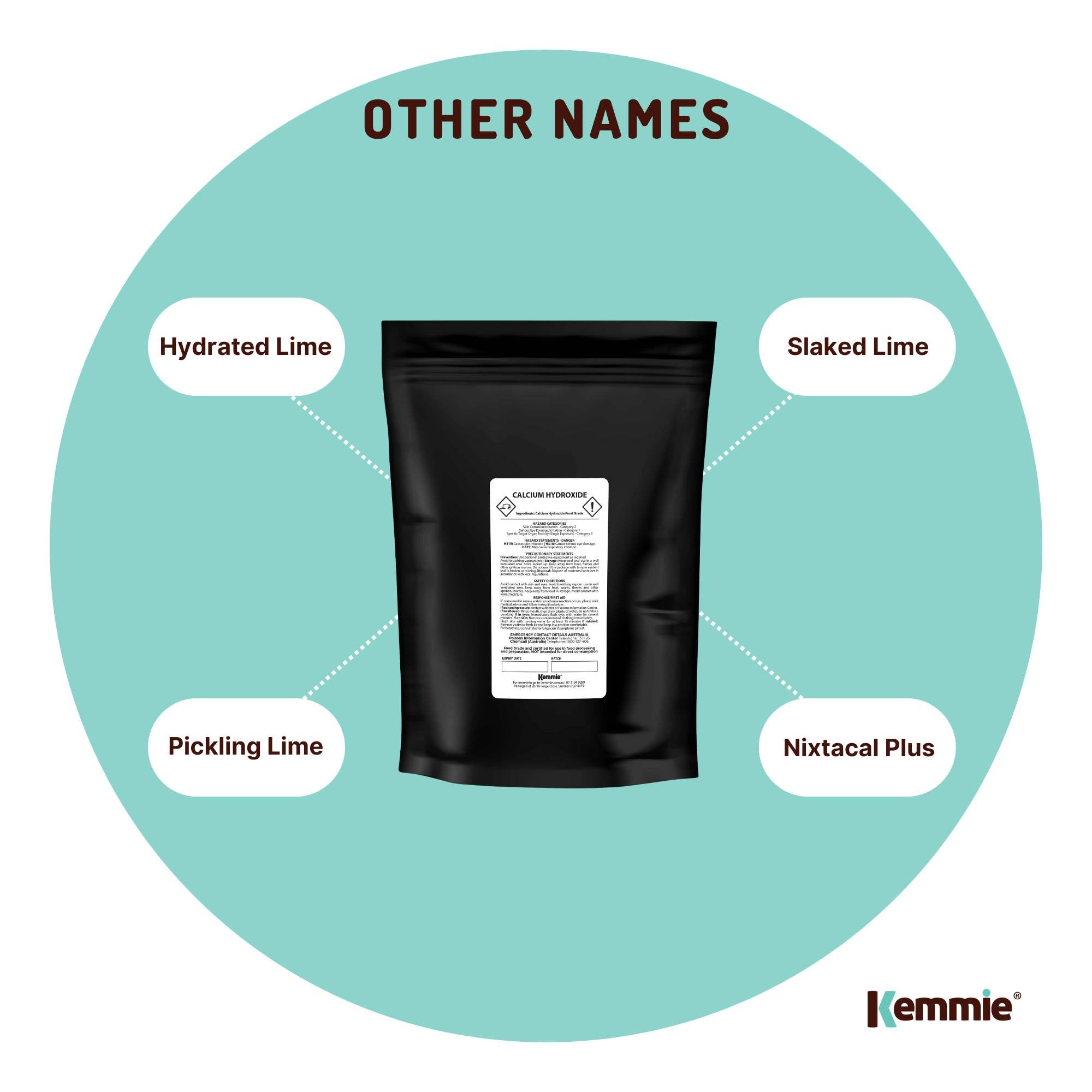 100g Food Grade Calcium Hydroxide Powder - FCC Hydrated Slaked Pickling Lime
