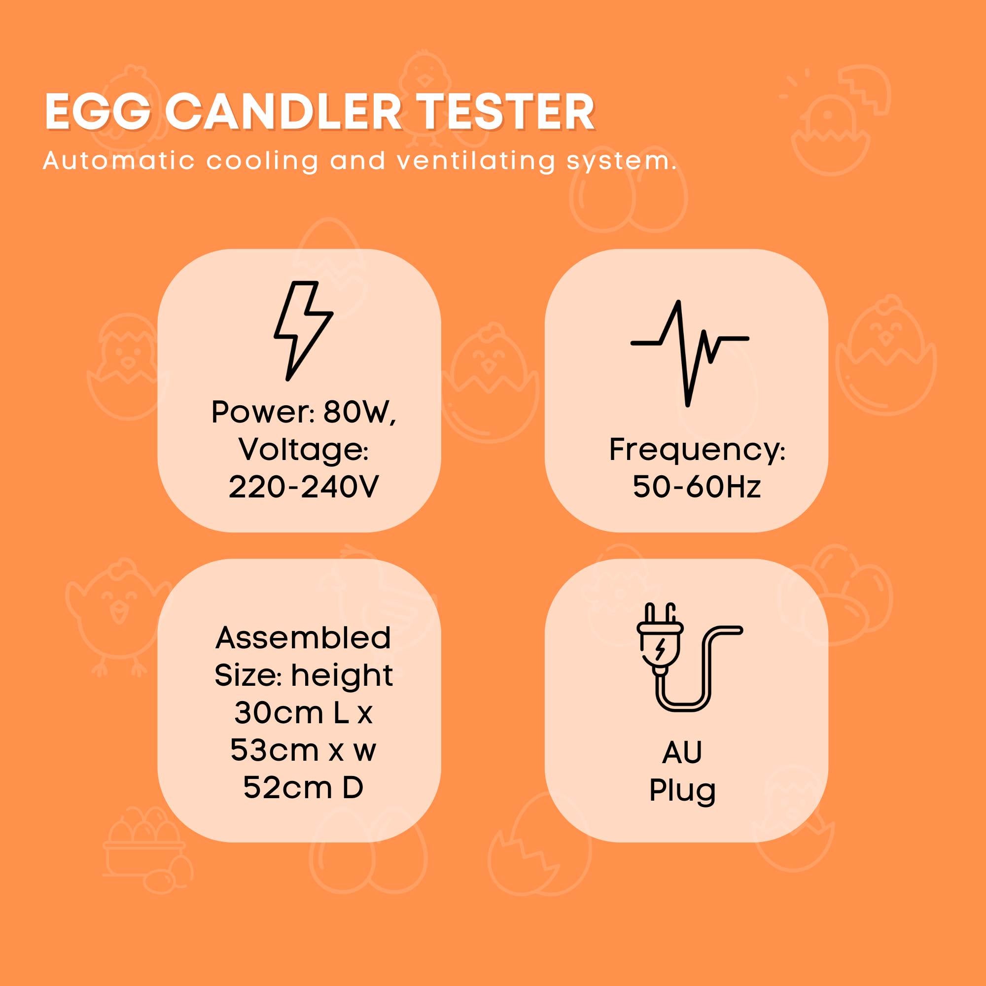Rooster Farms Electric 48 Egg Incubator + Accessories for Chicken Quail Duck