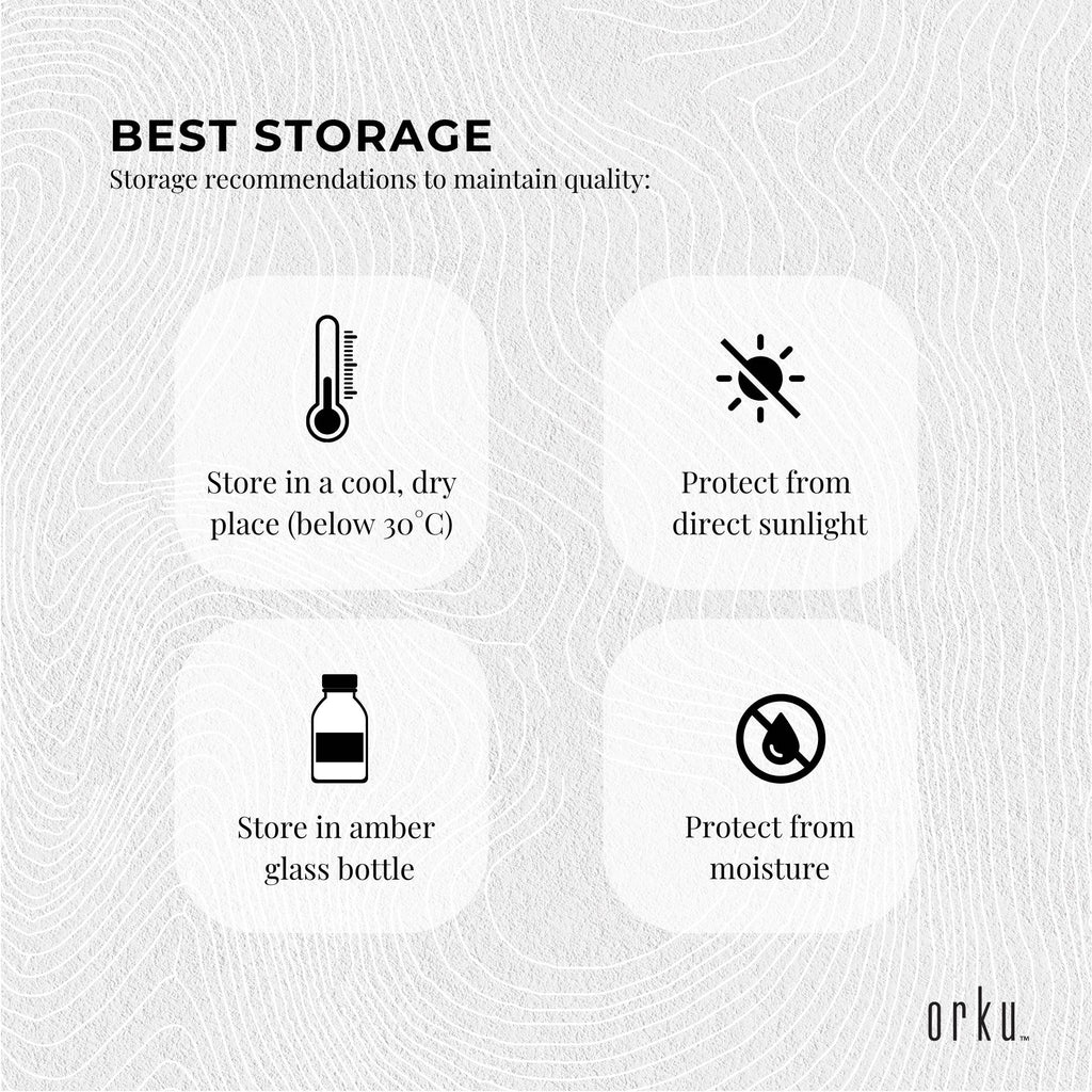 Orku 1L Organic Castor Oil - Hexane Free Cold Pressed