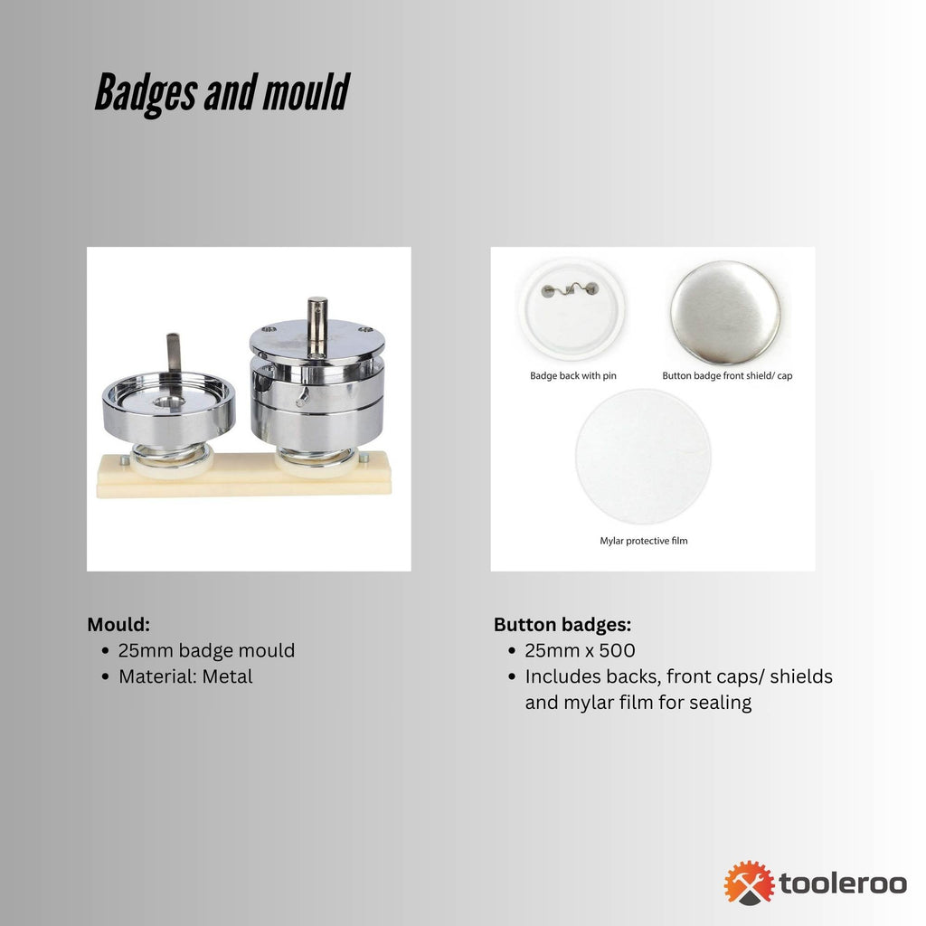 Button Badge Making Set 25mm - Maker + Mould + Badges