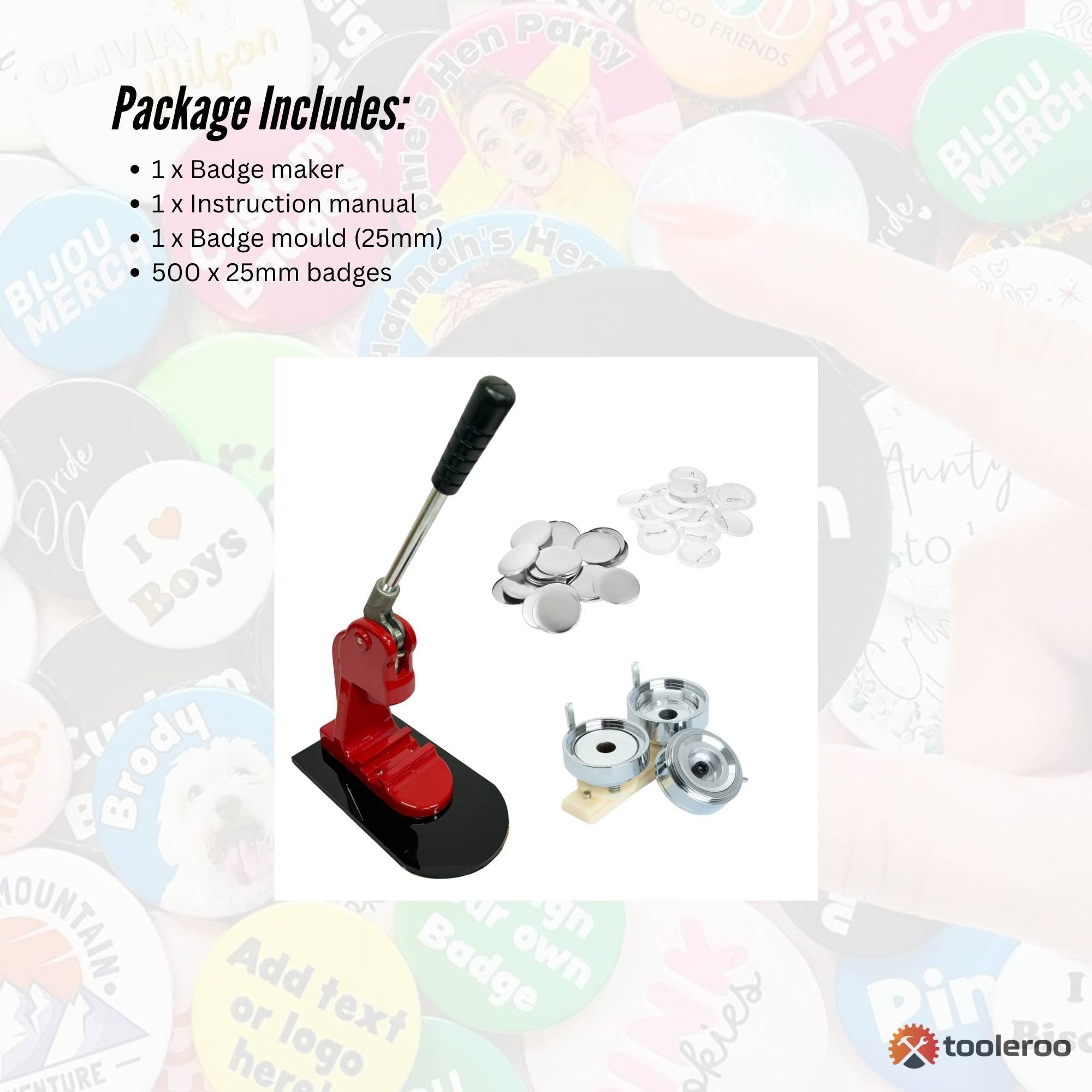 Button Badge Making Set 25mm - Maker + Mould + Badges