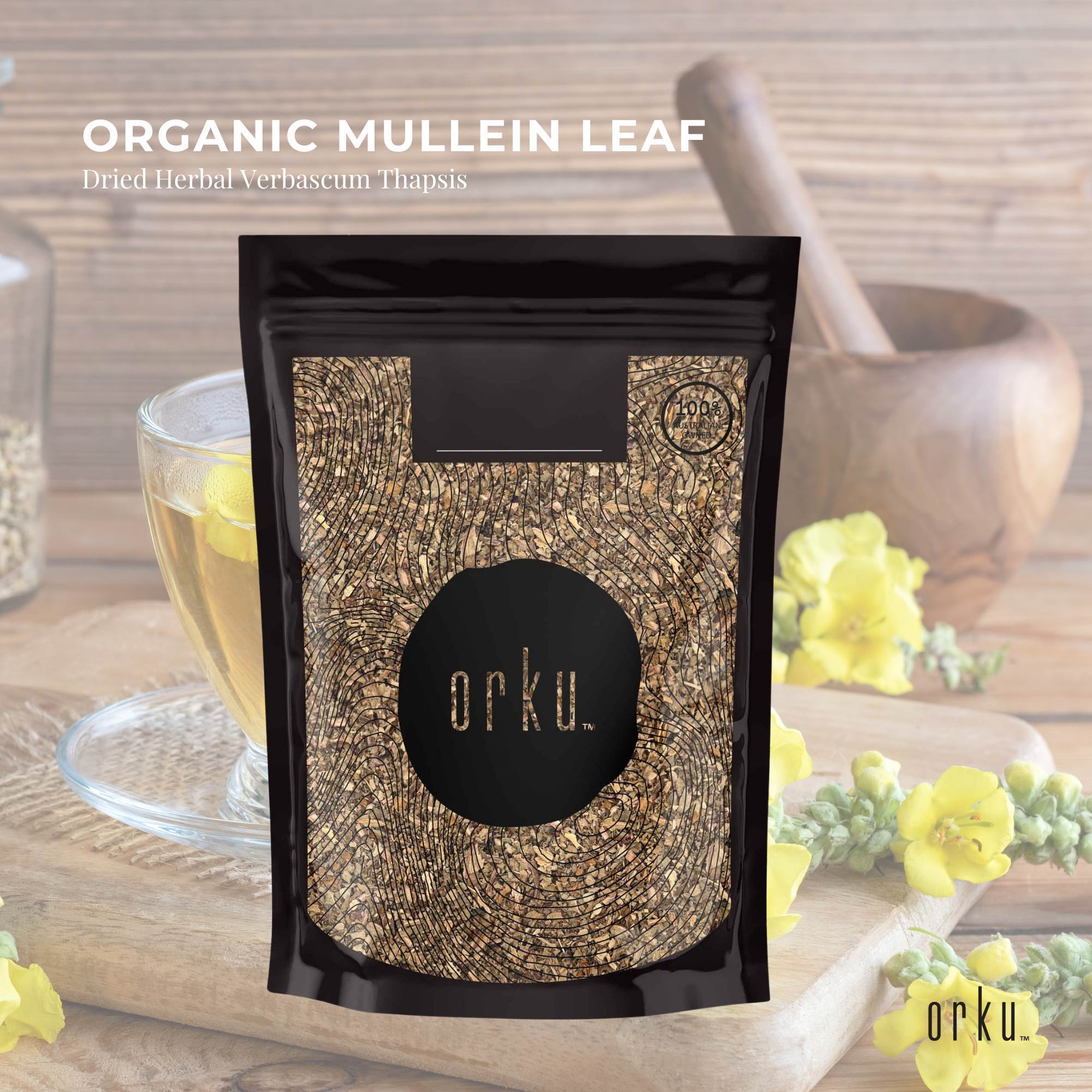 25g Organic Mullein Leaf - Dried Herbal Verbascum Thapsis