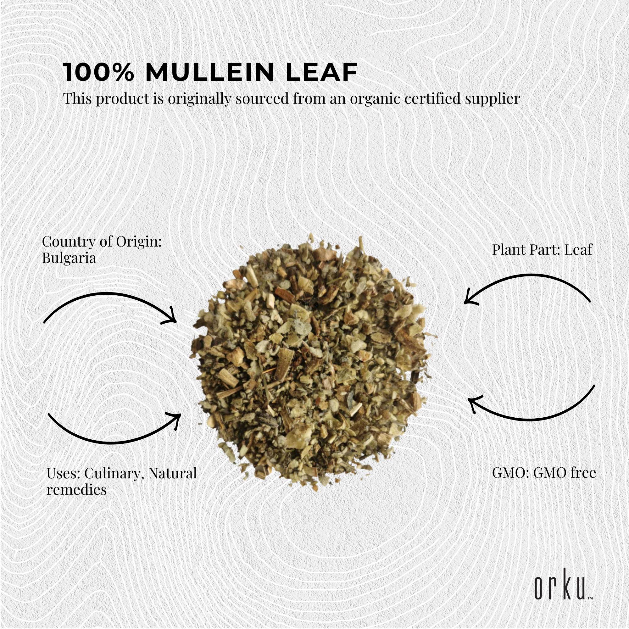 50g Organic Mullein Leaf - Dried Herbal Verbascum Thapsis