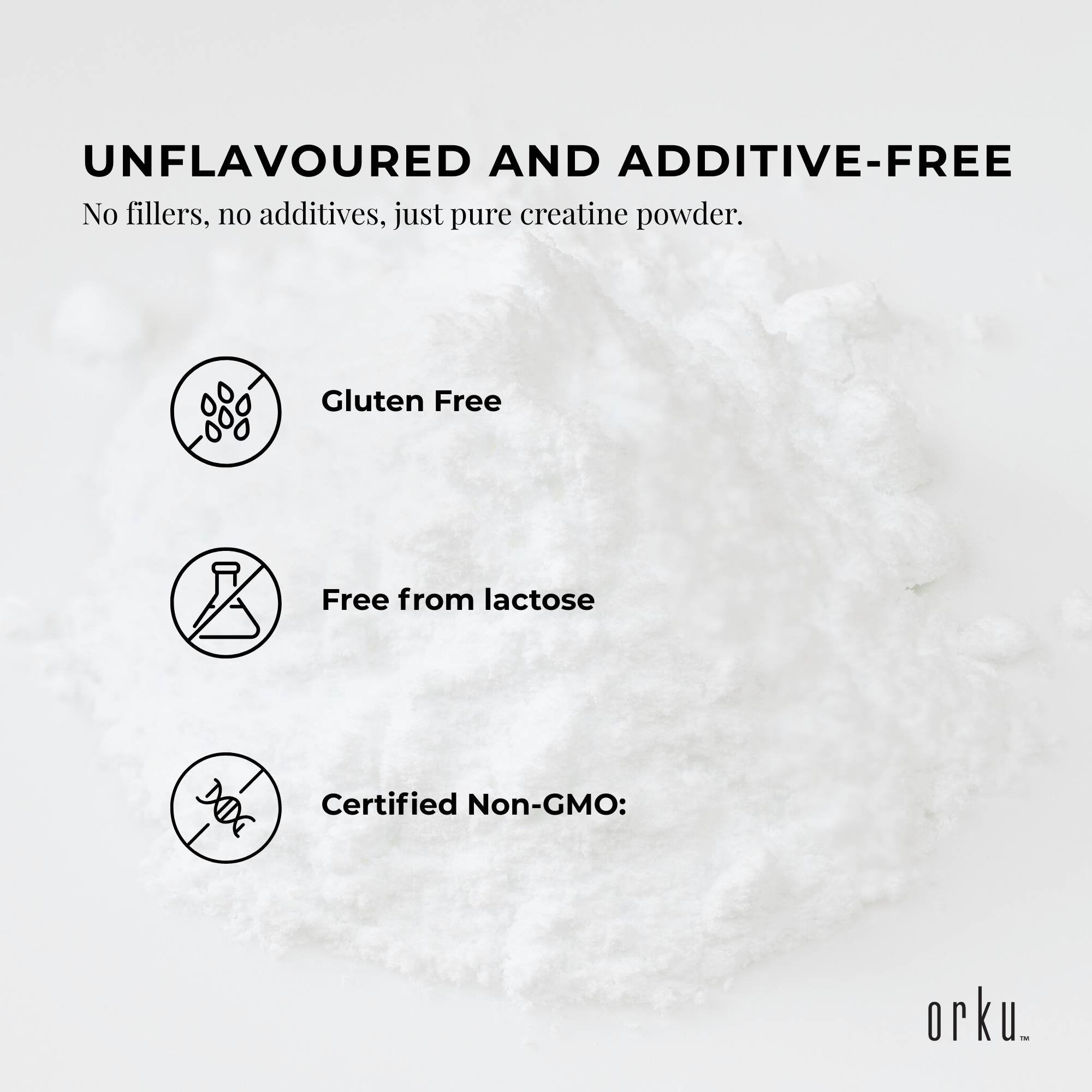 Orku 2Kg Creatine Monohydrate Powder – 200 Mesh Micronised | 99.9% Purity
