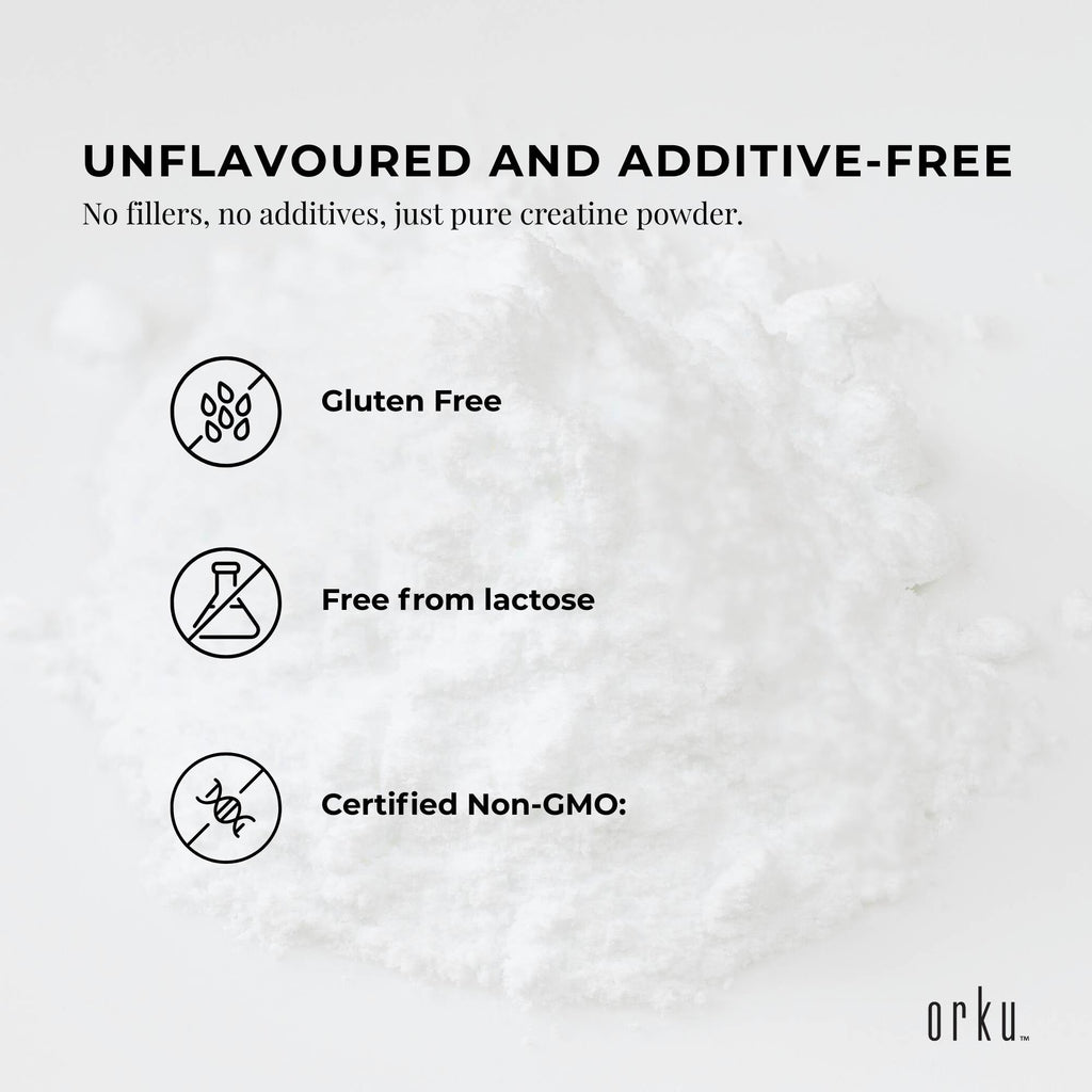Orku 800g Creatine Monohydrate Powder Tub – 200 Mesh Micronised | 99.9% Purity