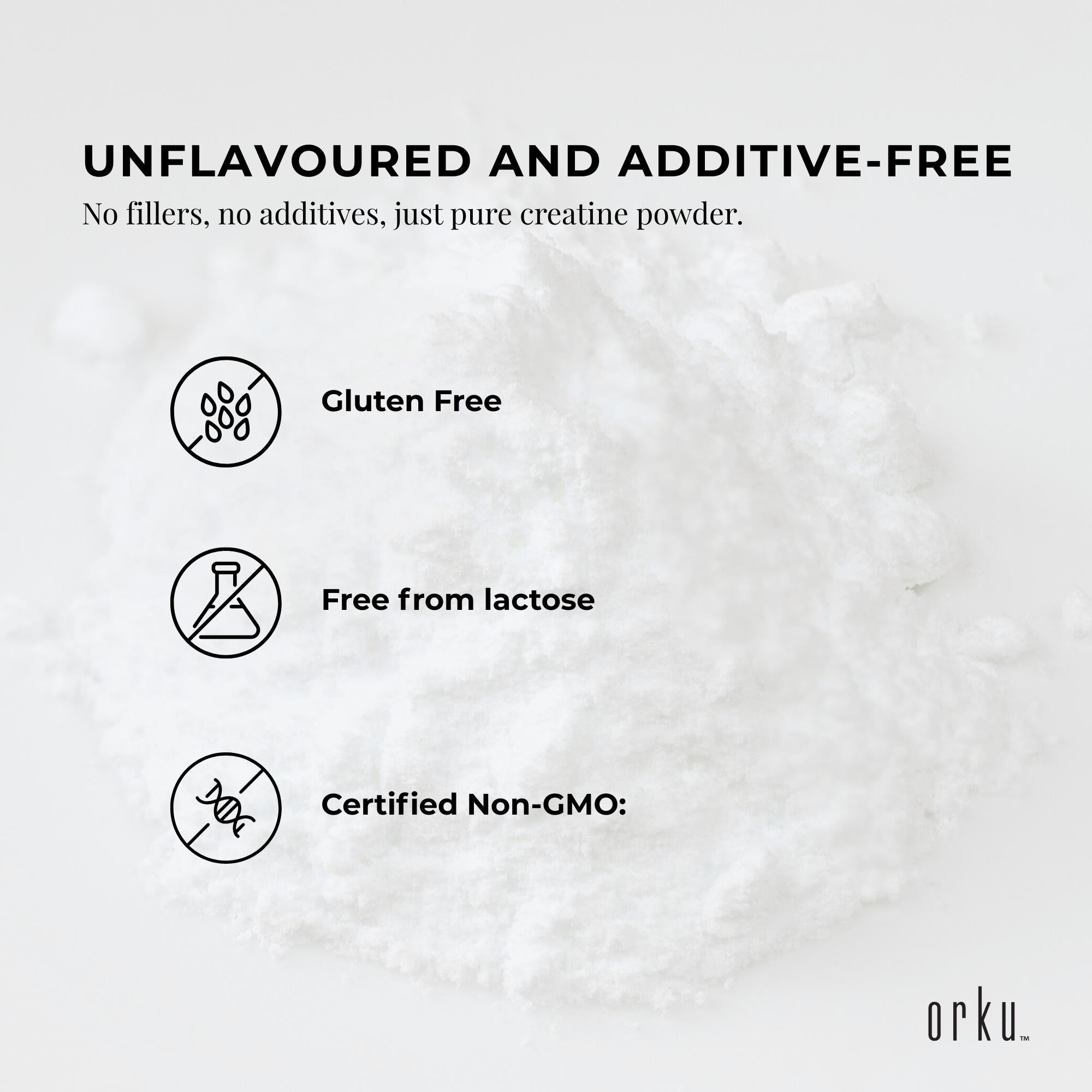 Orku 3Kg Creatine Monohydrate Powder Tub – 200 Mesh Micronised | 99.9% Purity
