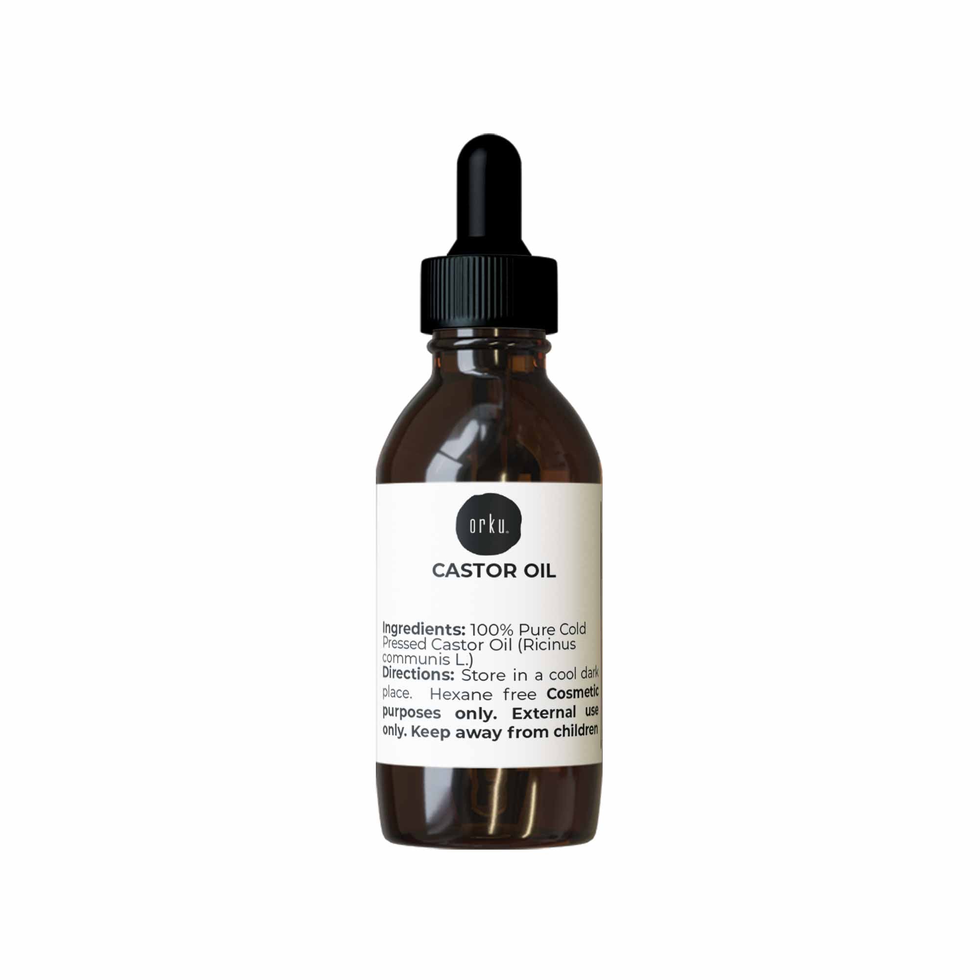 Orku 25ml Castor Oil + Dropper - Hexane Free Cold Pressed Virgin
