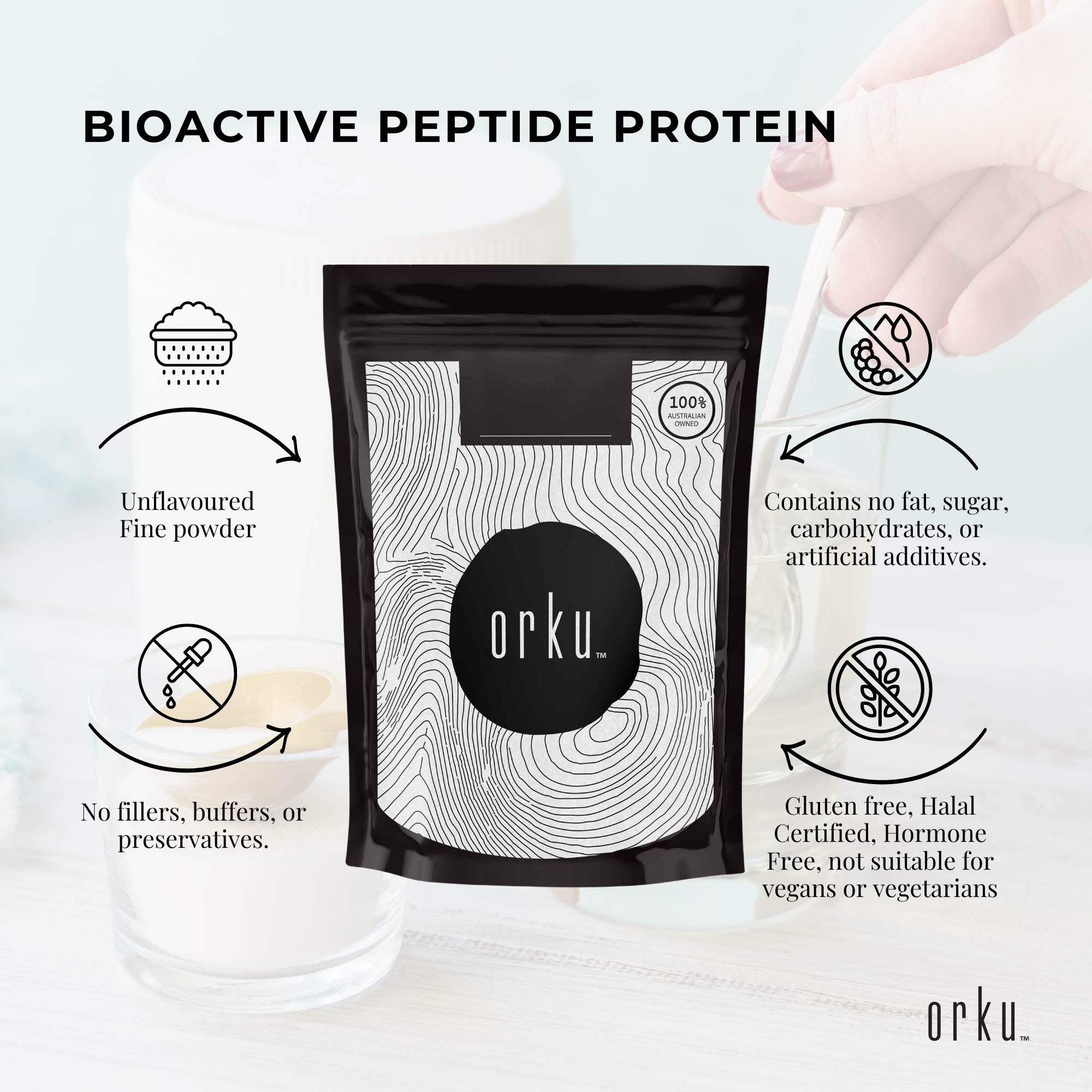 1Kg Collagen Powder - Bovine Hydrolysate Protein Peptide Supplement Unflavoured