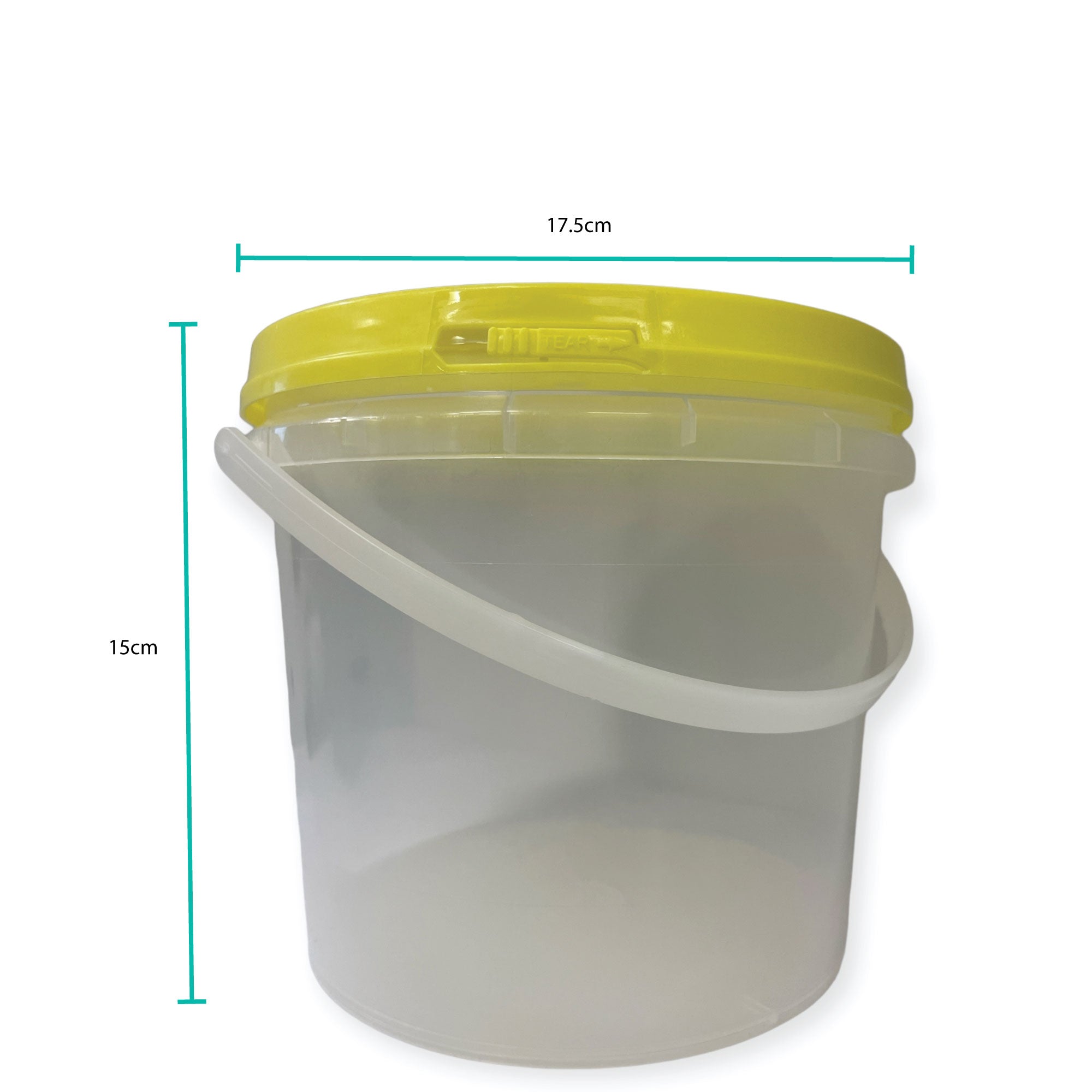 Bulk 10 x 2.2L Empty Honey Bucket with Lid - 3Kg Clear Tamper Proof Plastic Tub