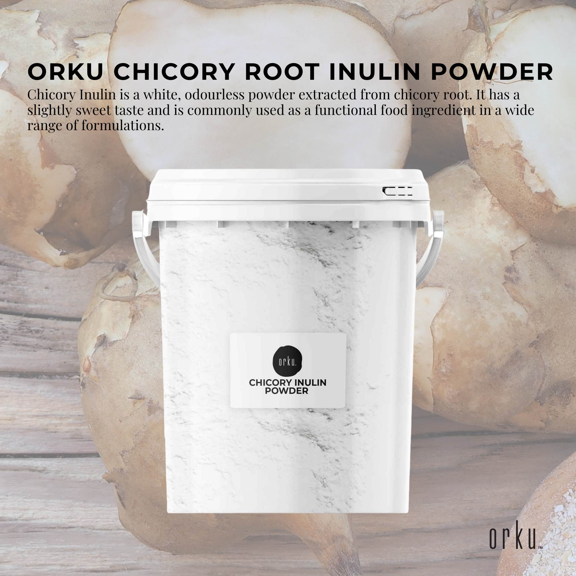 Orku 800g Chicory Root Inulin Powder Tub - Unflavoured Food Ingredient