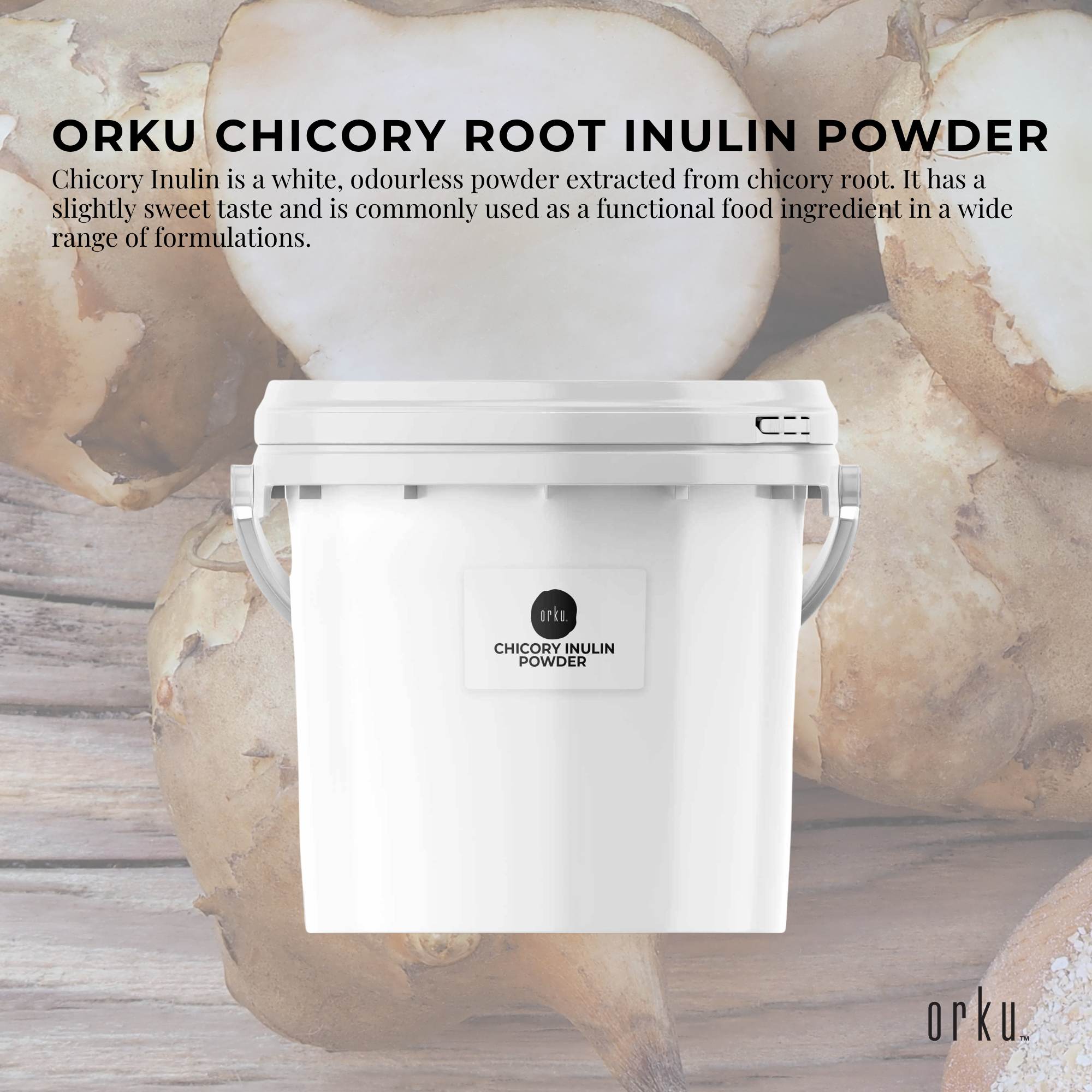 Orku 3.5Kg Chicory Root Inulin Powder Tub - Unflavoured Food Ingredient