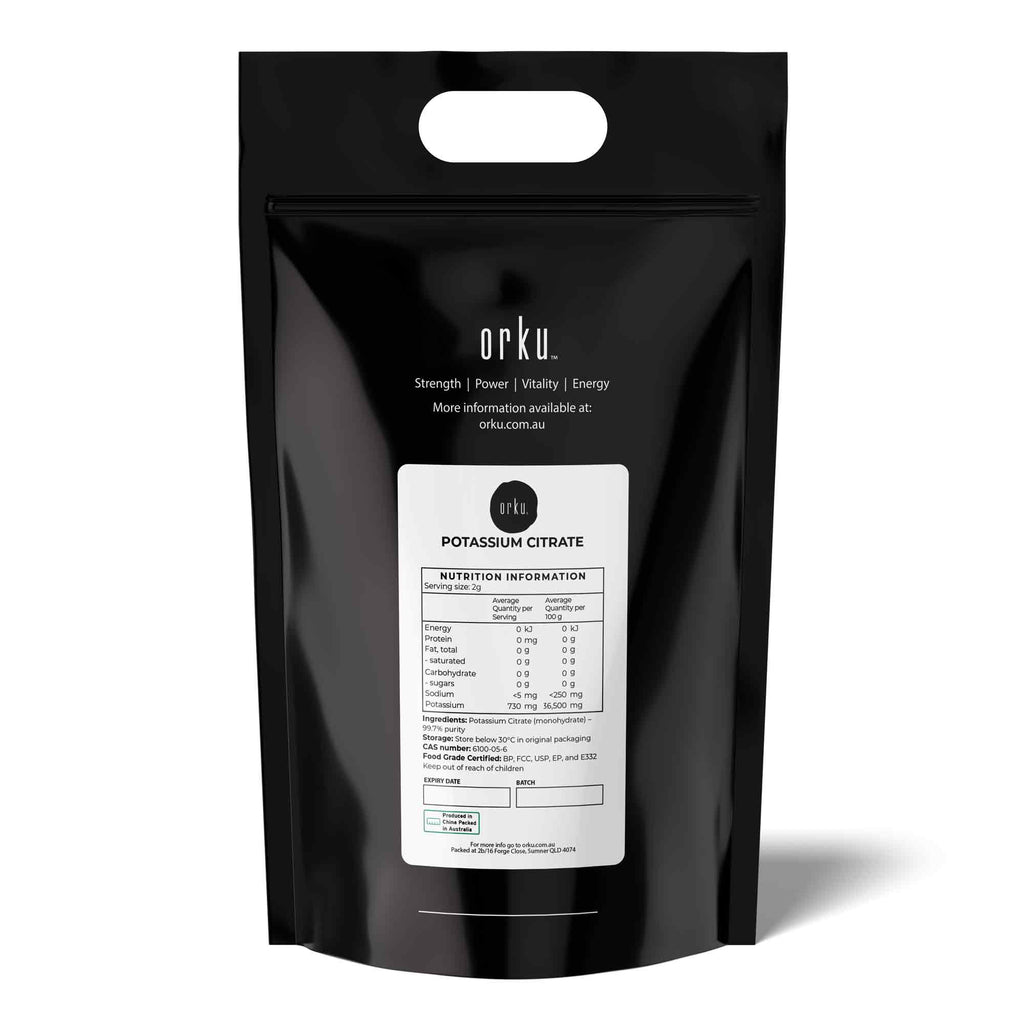 Orku 10Kg Potassium Citrate Food Grade - Granular BP USP FCC E332 Additive