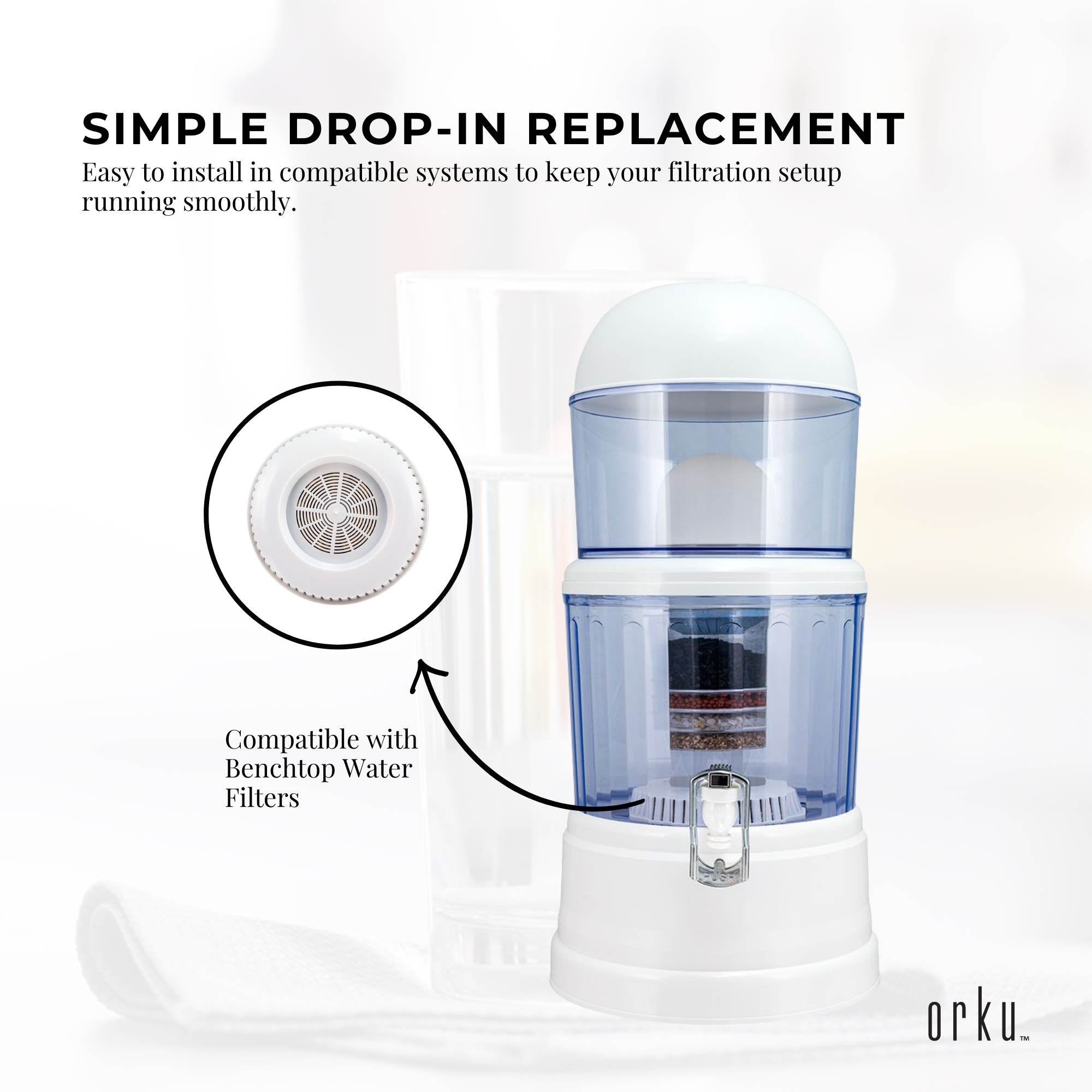 1x Mineral Stone Disc Filter Replacement for 8 Stage 28L Benchtop - Large Pad
